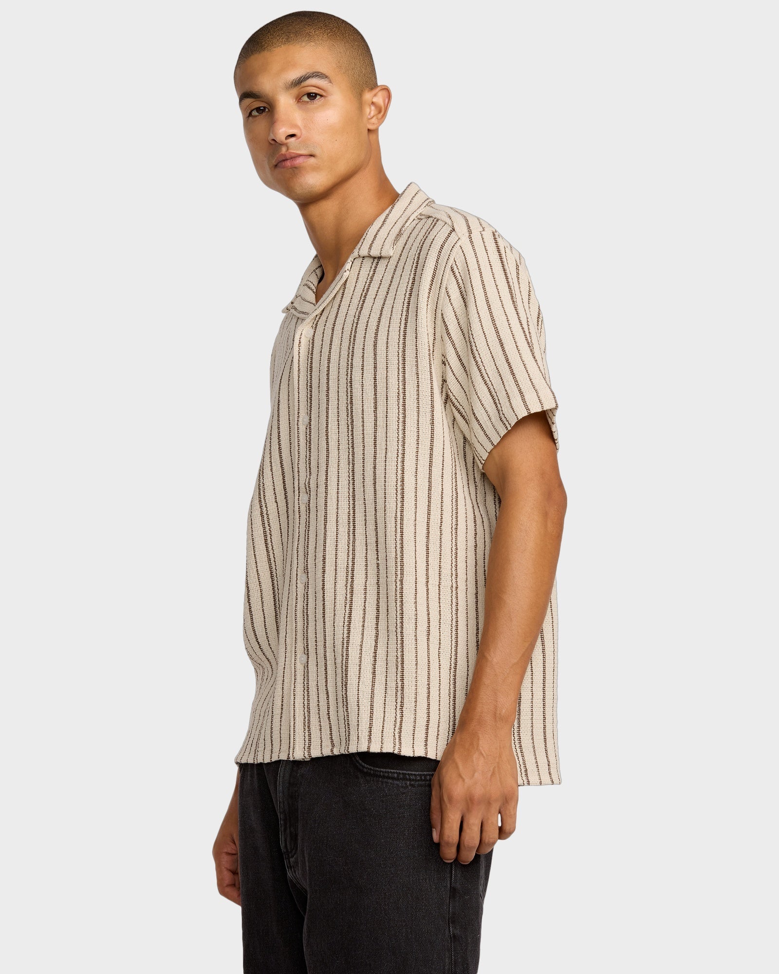 Mens Vacancy Stripe Short Sleeve Shirt