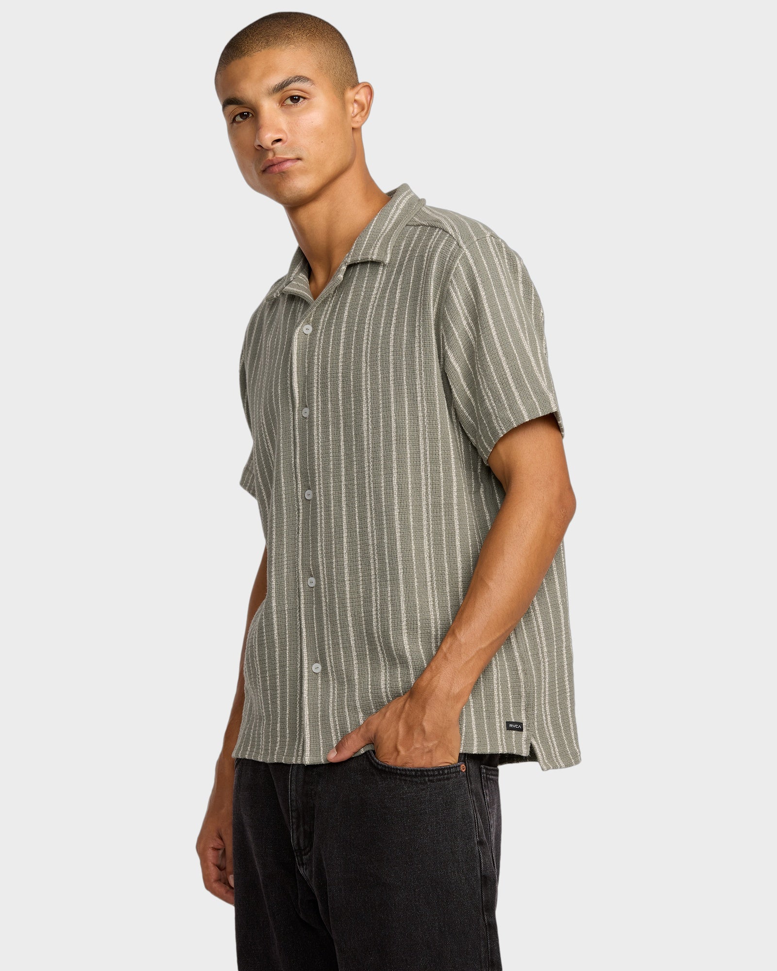 Mens Vacancy Stripe Short Sleeve Shirt
