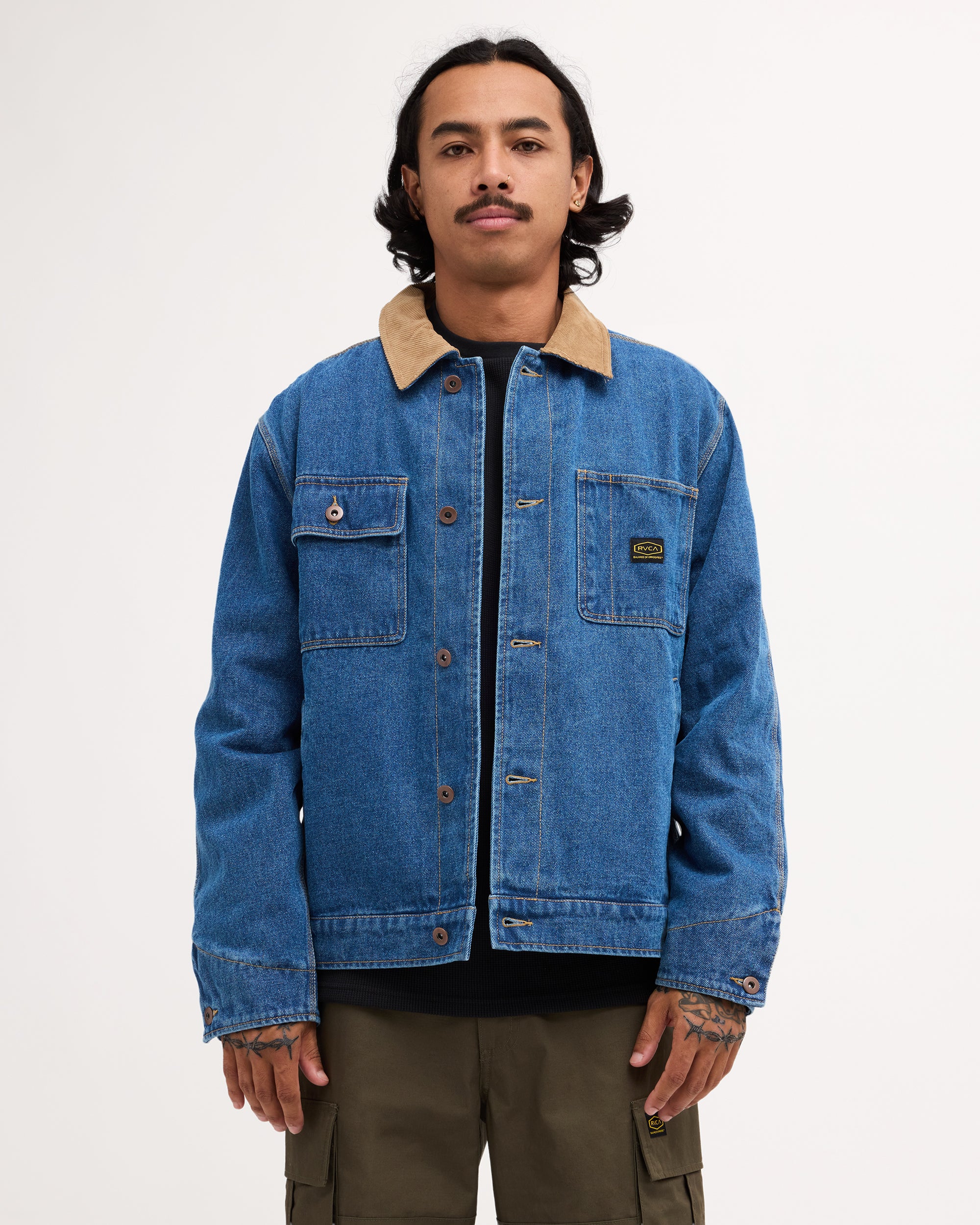 【3】 echeveria Aged Denim Jacket Mens Post Dayshift Denim Jacket – RVCA
