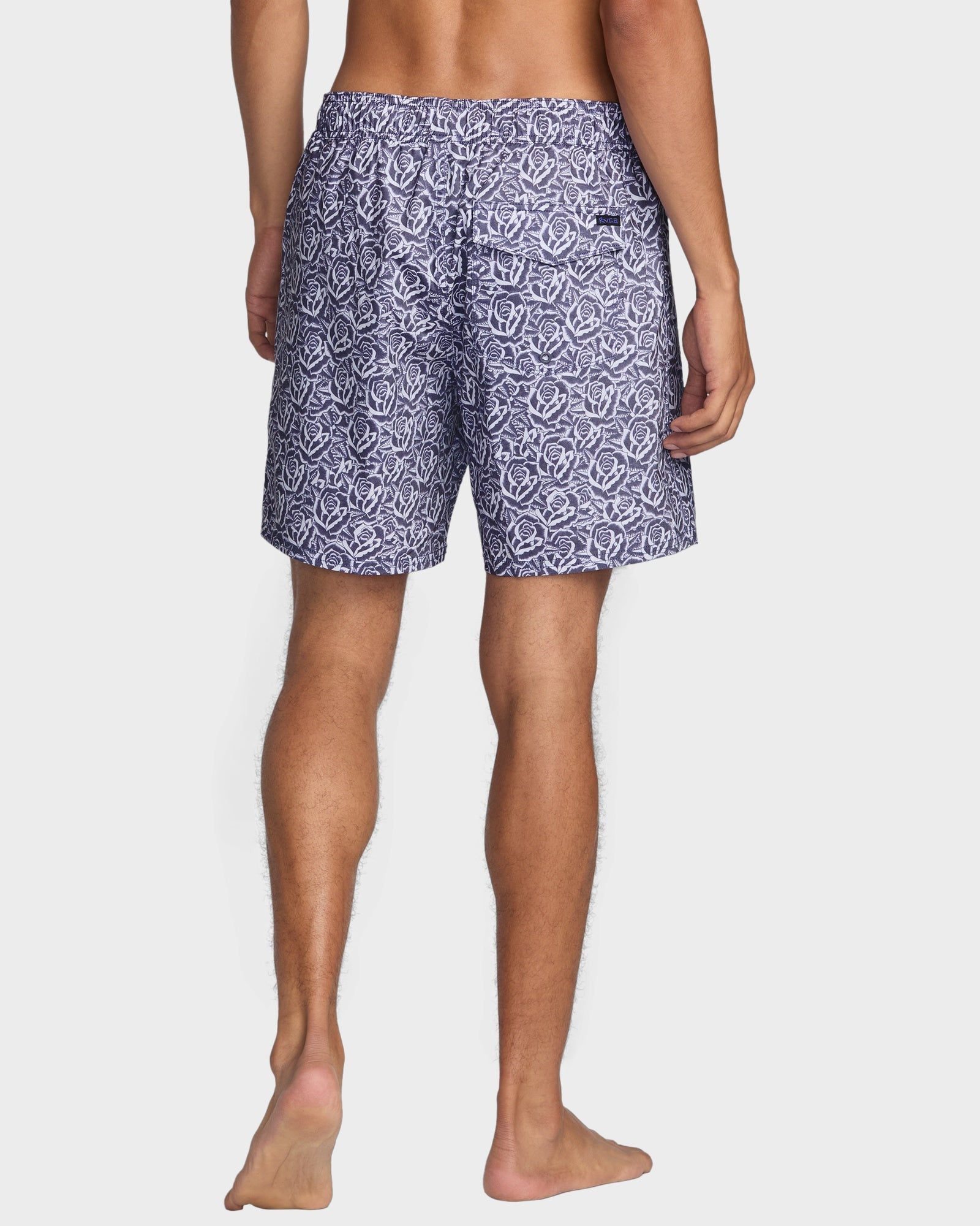 Mens Barba Roses 17" Elastic Waist Shorts