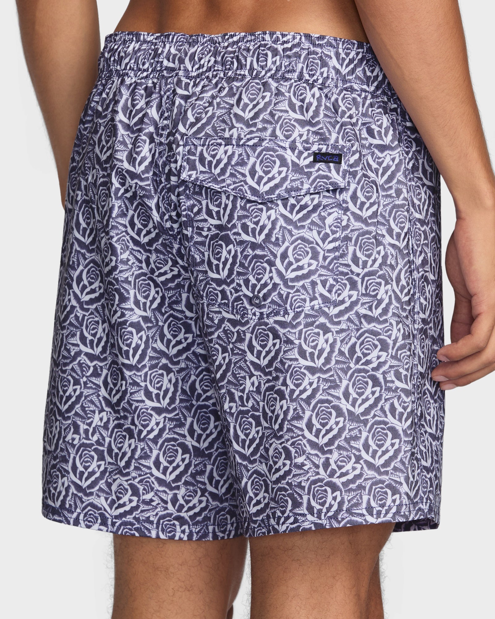 Mens Barba Roses 17" Elastic Waist Shorts