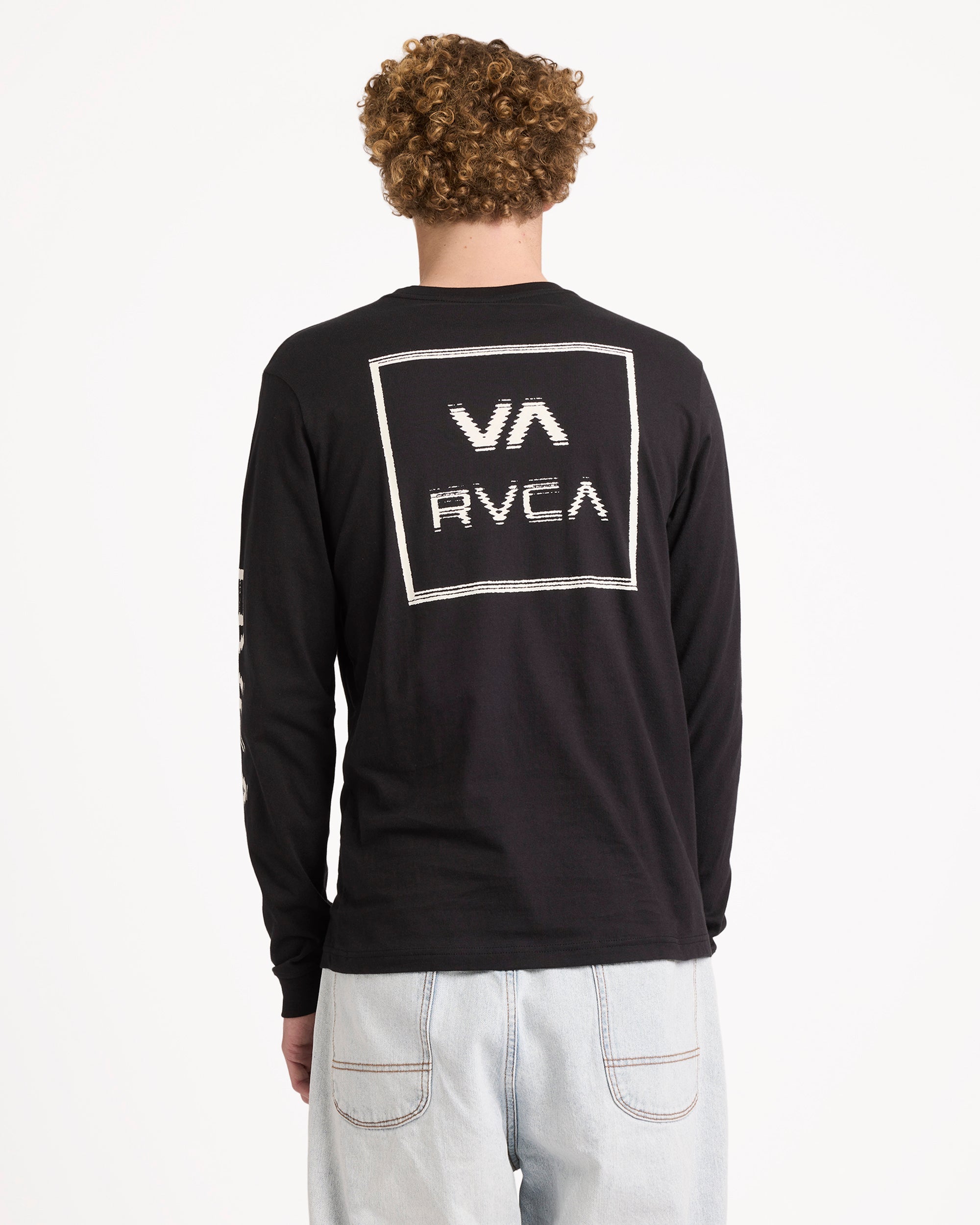 Mens Big RVCA Glitch Long Sleeve T-Shirt