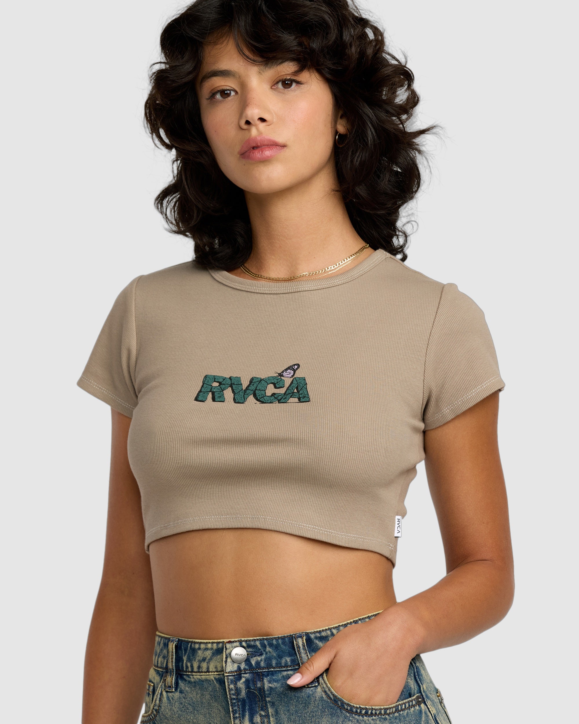 Womens Stoned Half T-Shirt