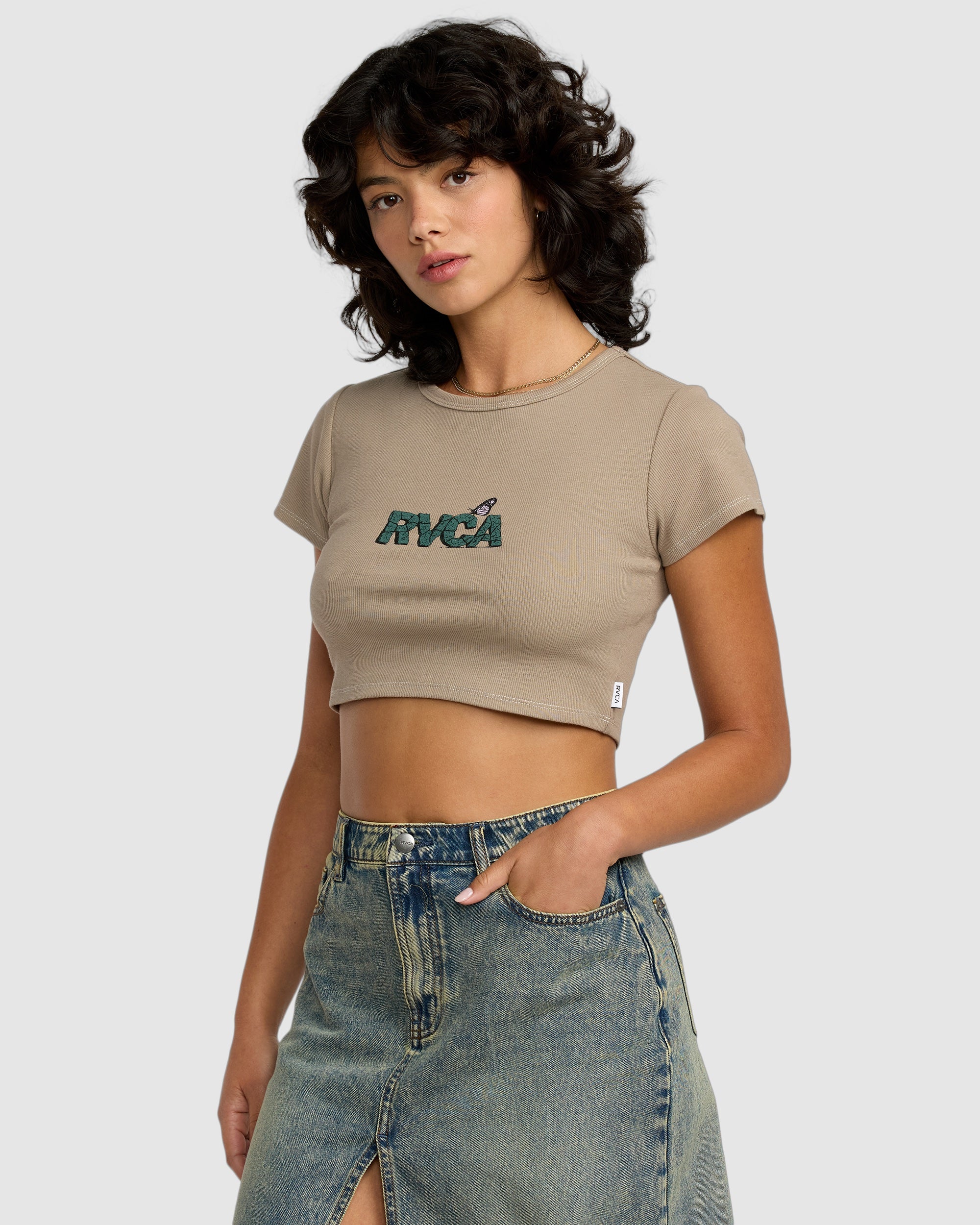 Womens Stoned Half T-Shirt