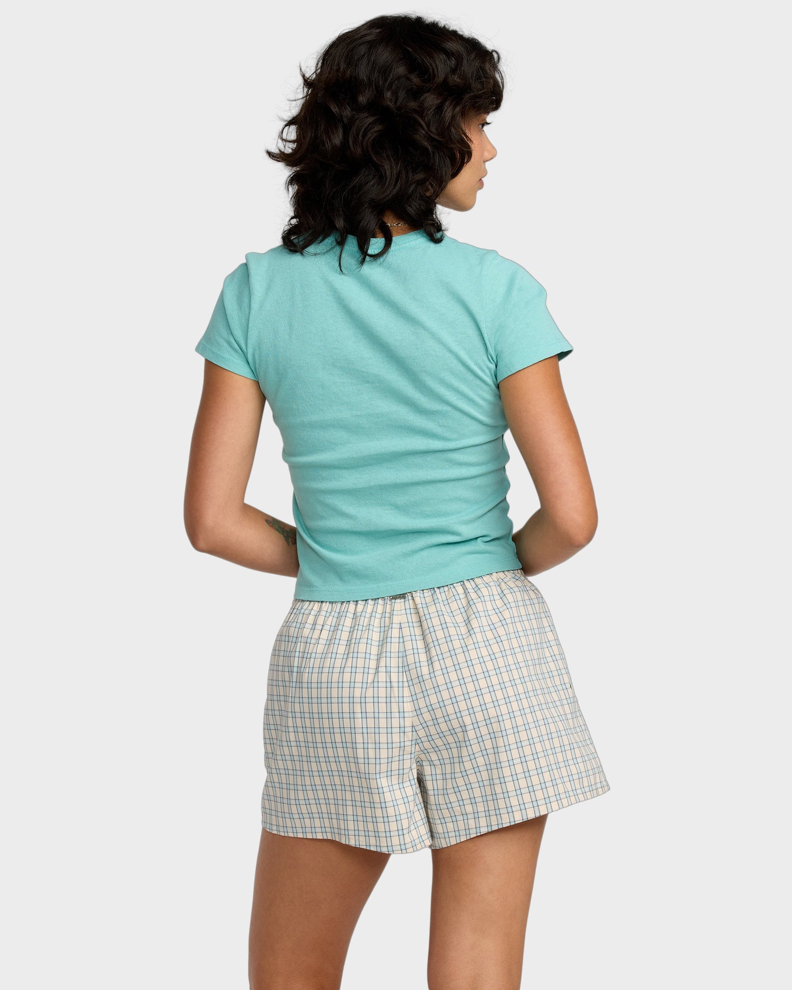 Womens Mikey Boxer Elastic Waist Shorts