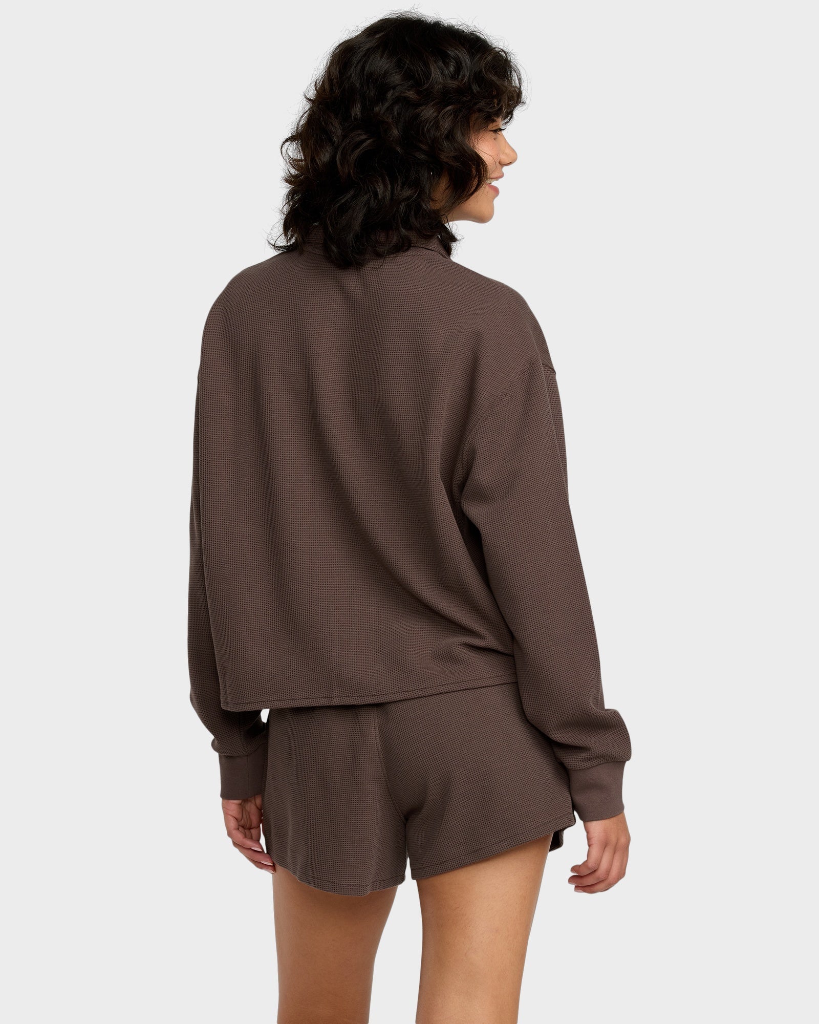 Womens Glory Waffle Elastic Waist Shorts