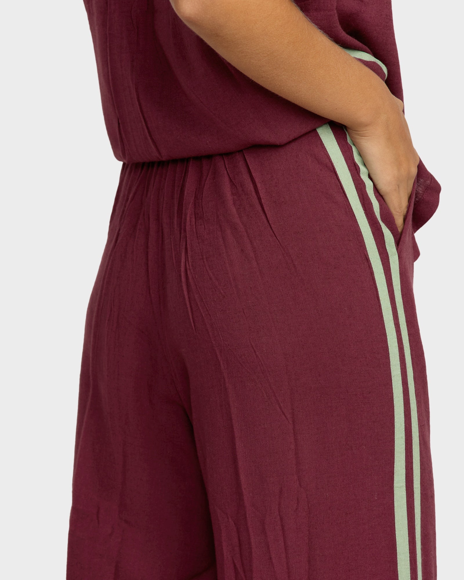 Womens Syd Stripe Elastic Waist Pants