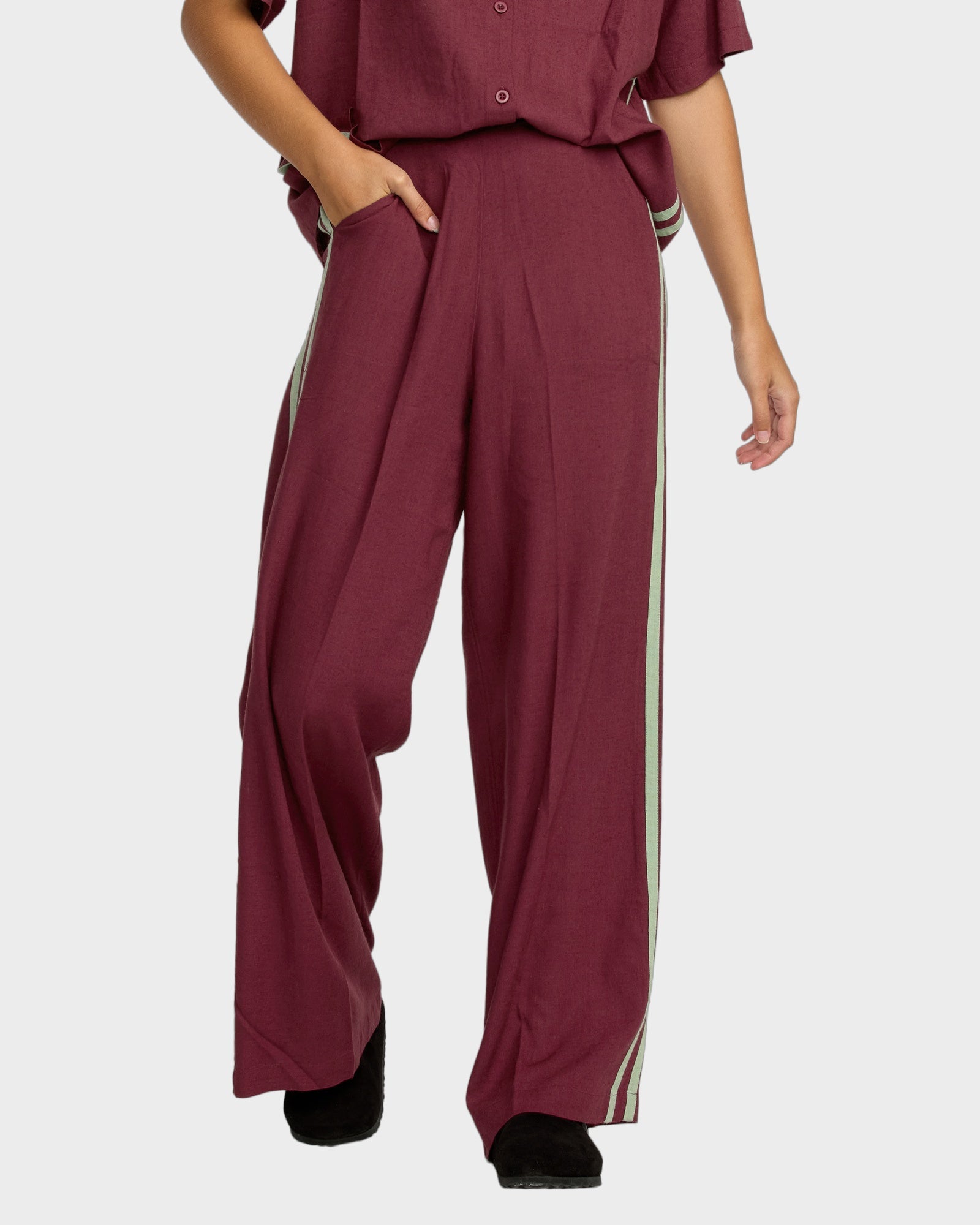 Womens Syd Stripe Elastic Waist Pants