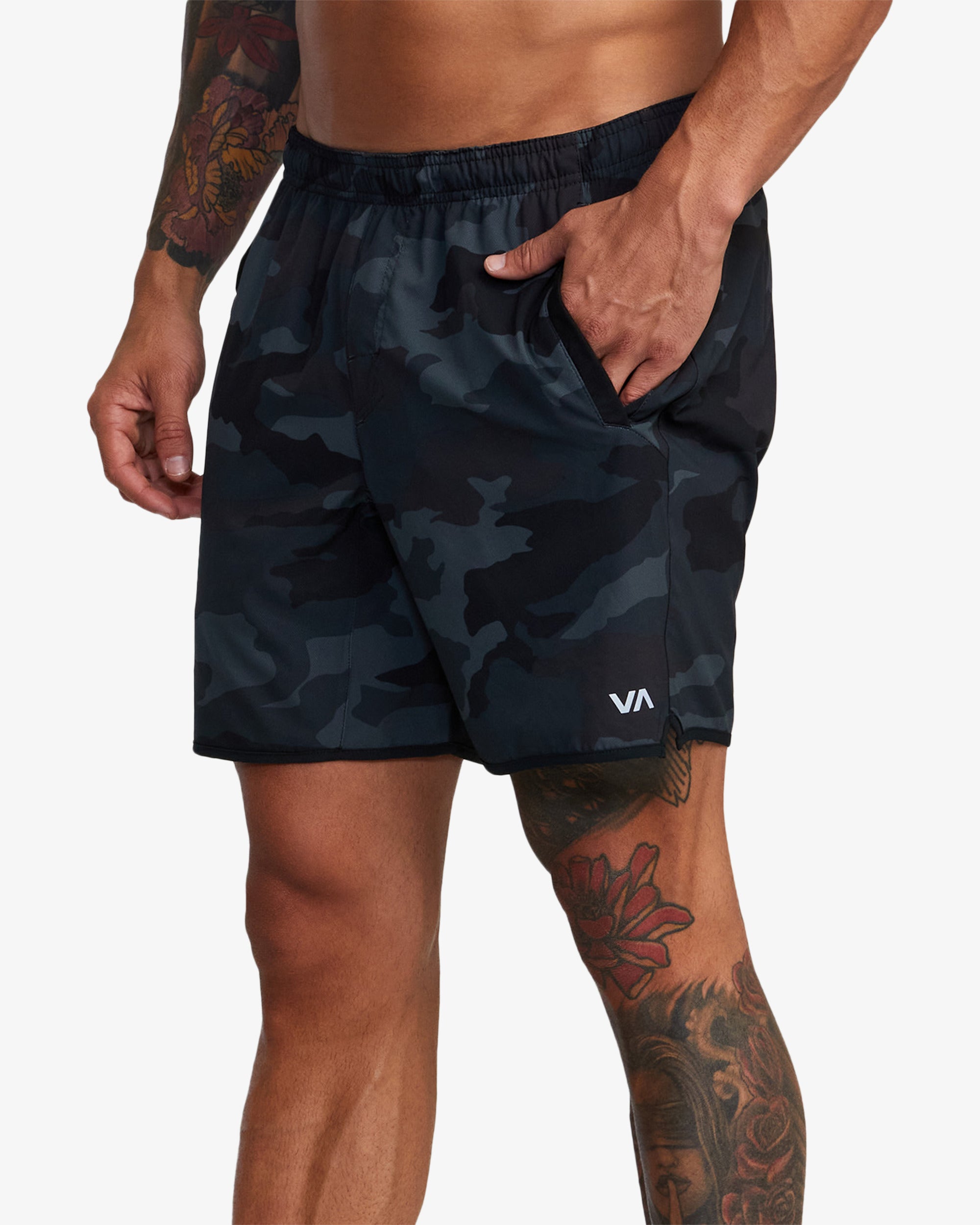 Mens Yogger Stretch 17" Elastic Workout Shorts