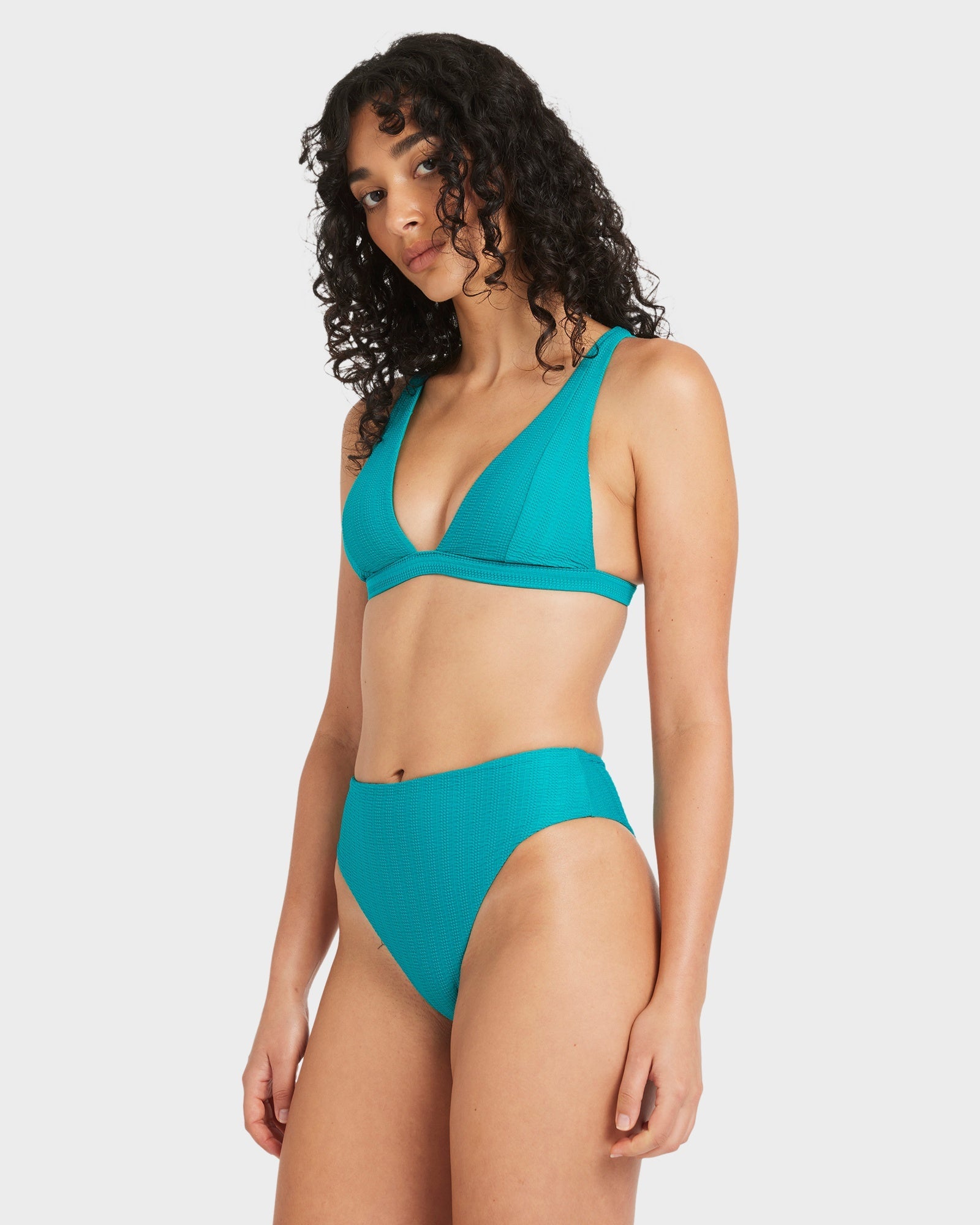 Womens Pucker Fixed Tall Bikini Top