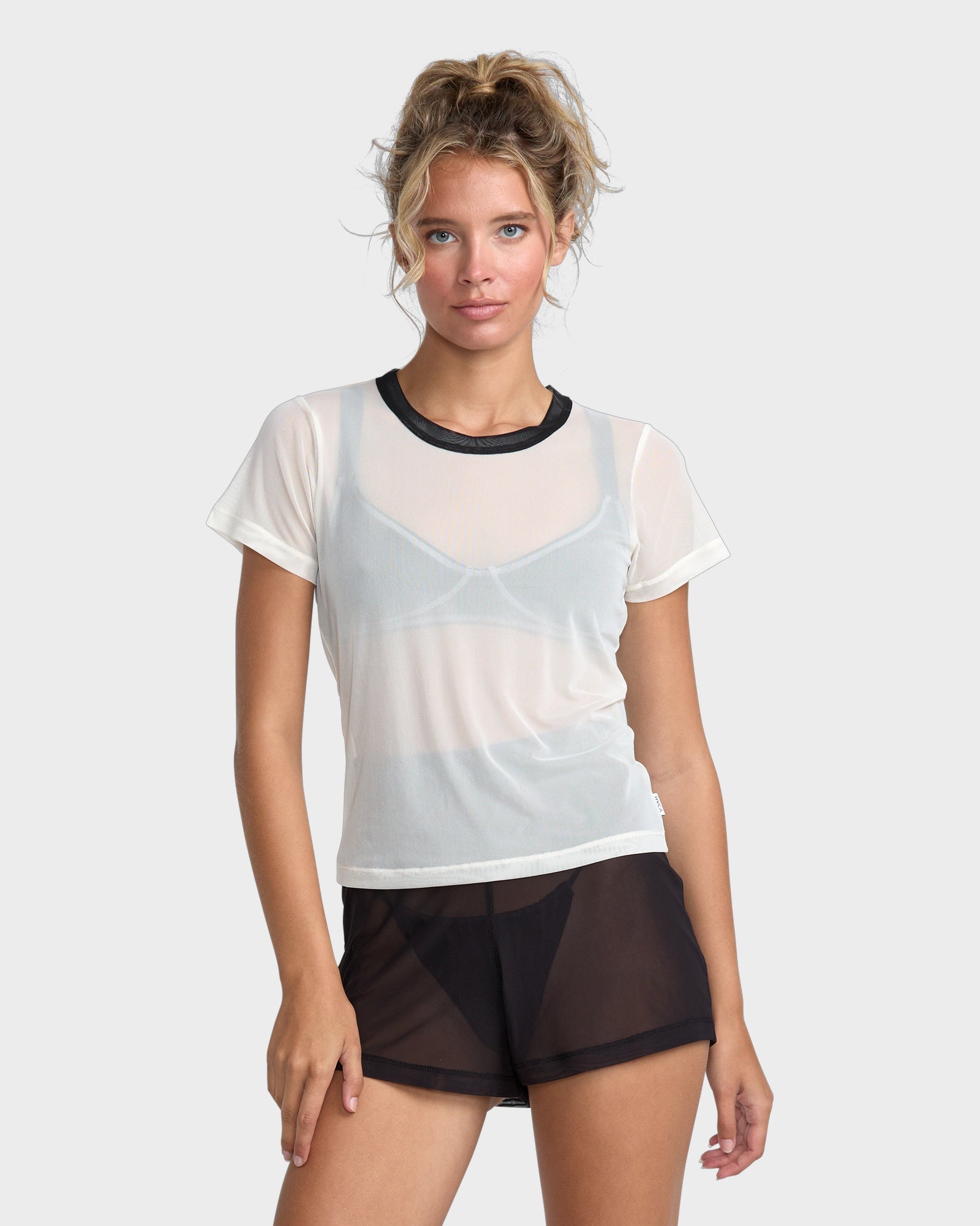 Womens Alexis Ren Mesh Baby T-Shirt
