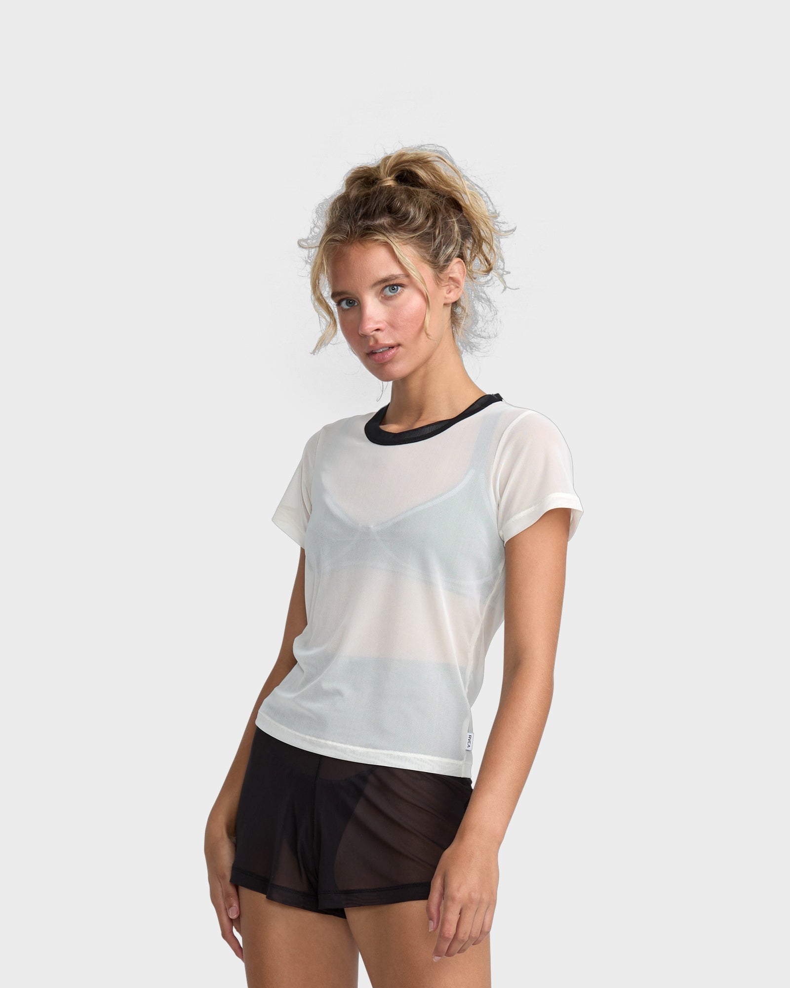 Womens Alexis Ren Mesh Baby T-Shirt