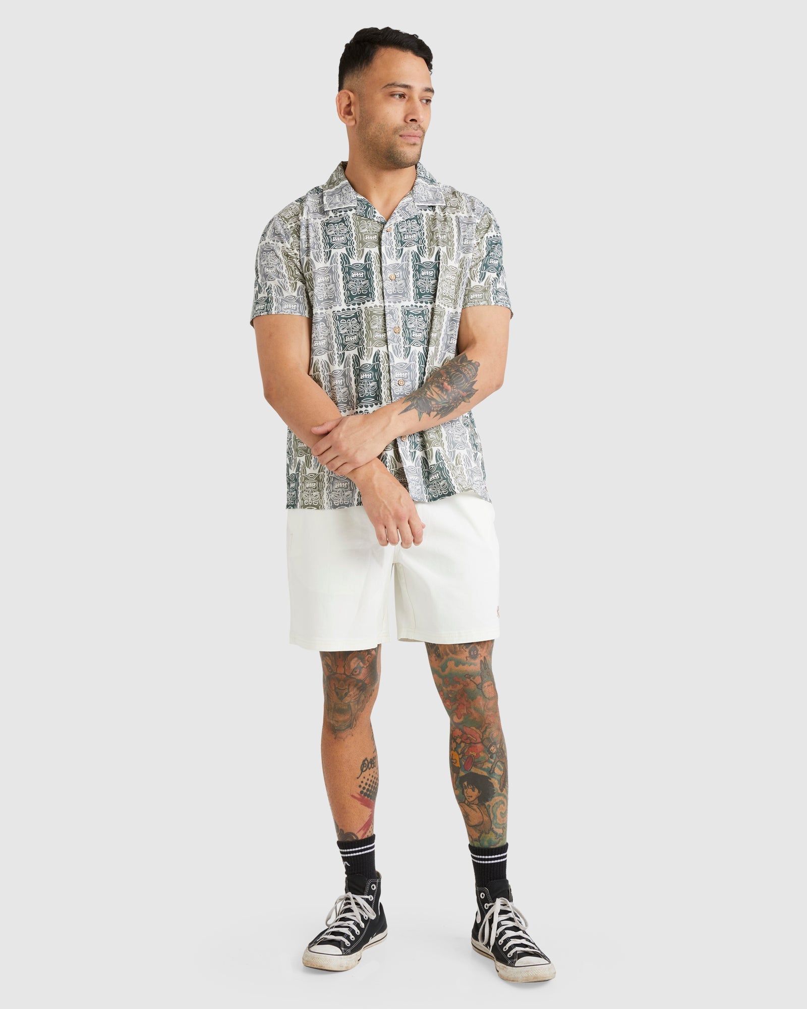 Mens Oblow Tapa Top Shirt