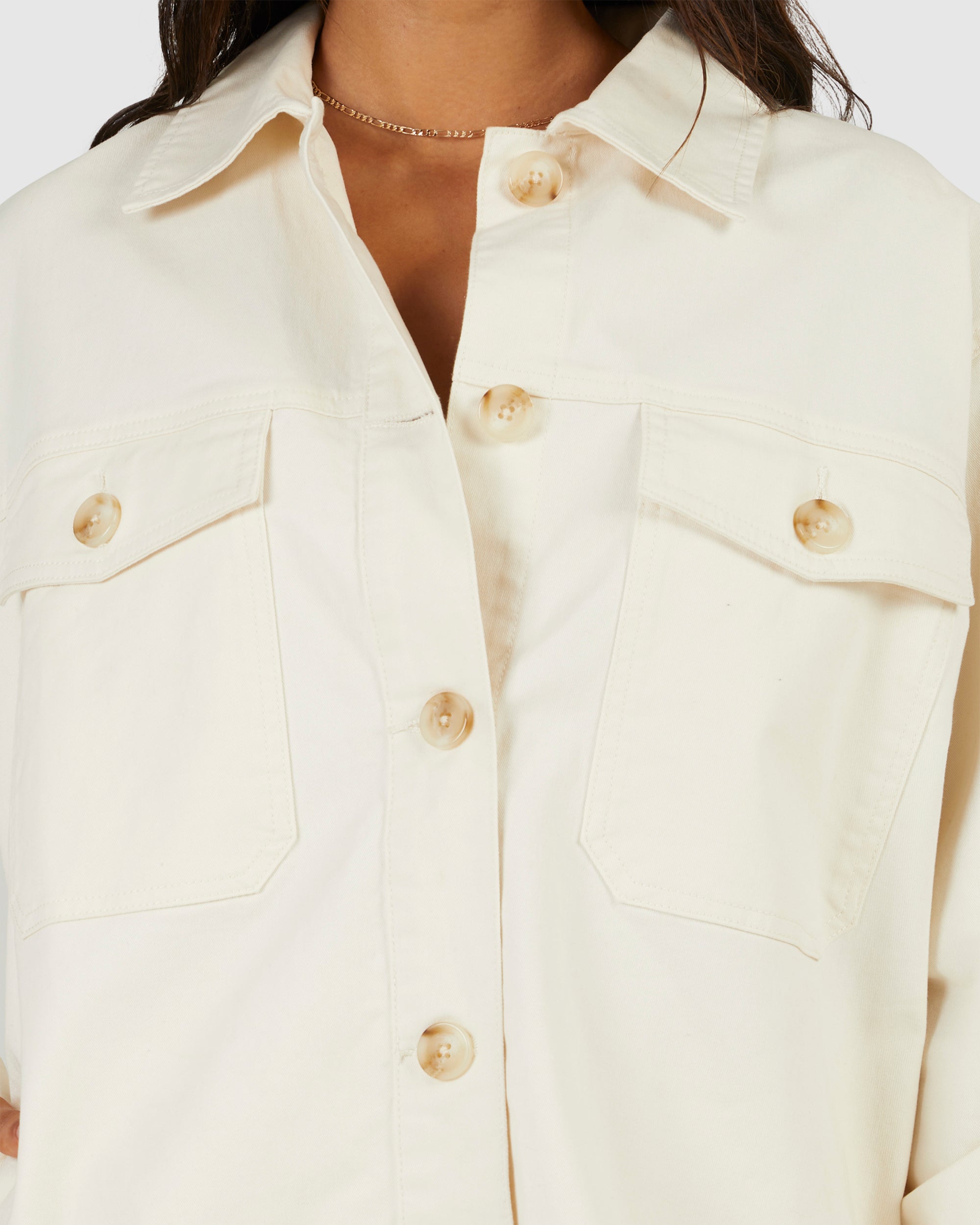 Womens Twill Shacket