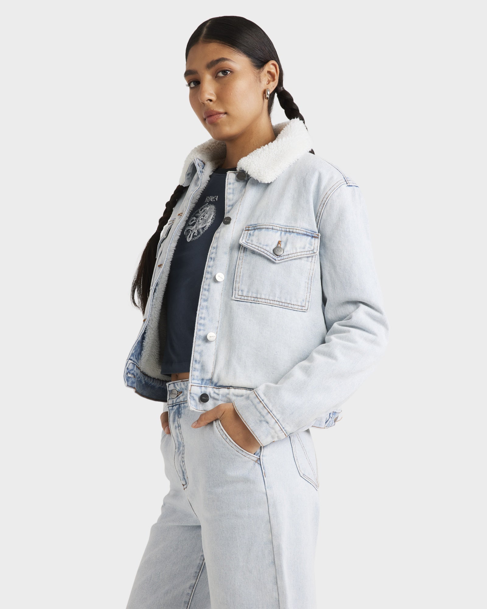 Womens Roy Sherpa Denim Jacket