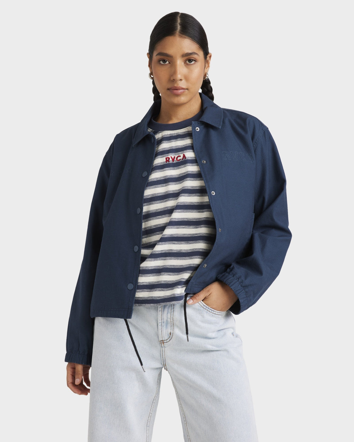 Womens Twill Coaches Jacket – Petrol Blue – RVCA Australia