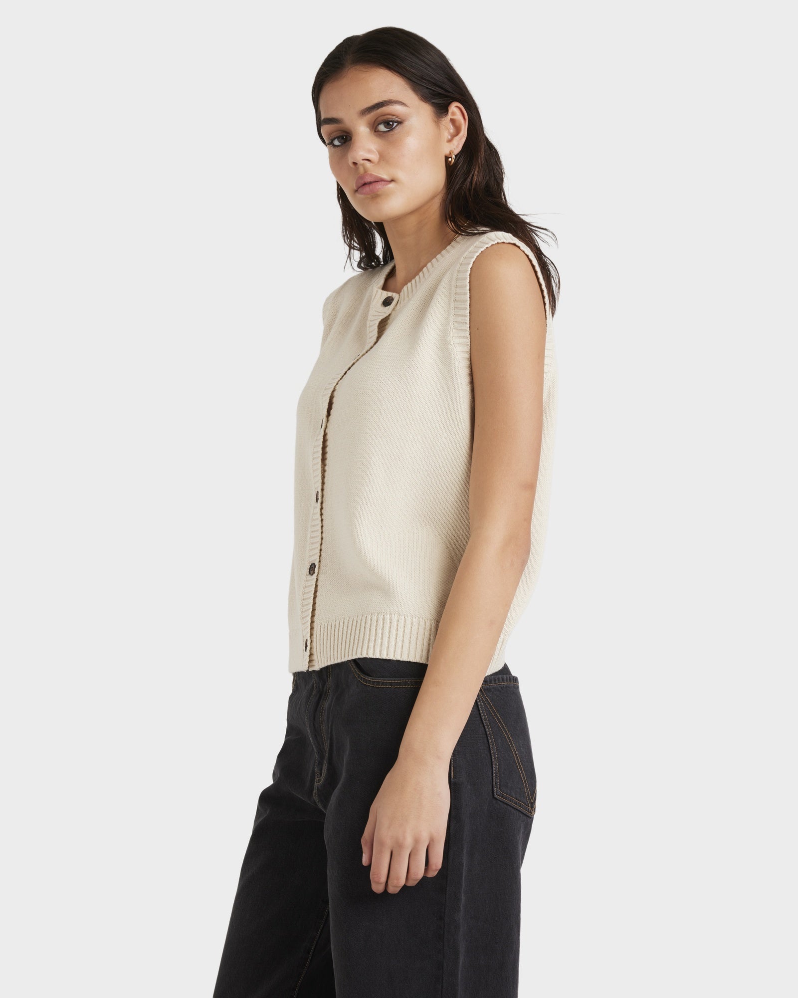 Womens Button Down Knitted Vest