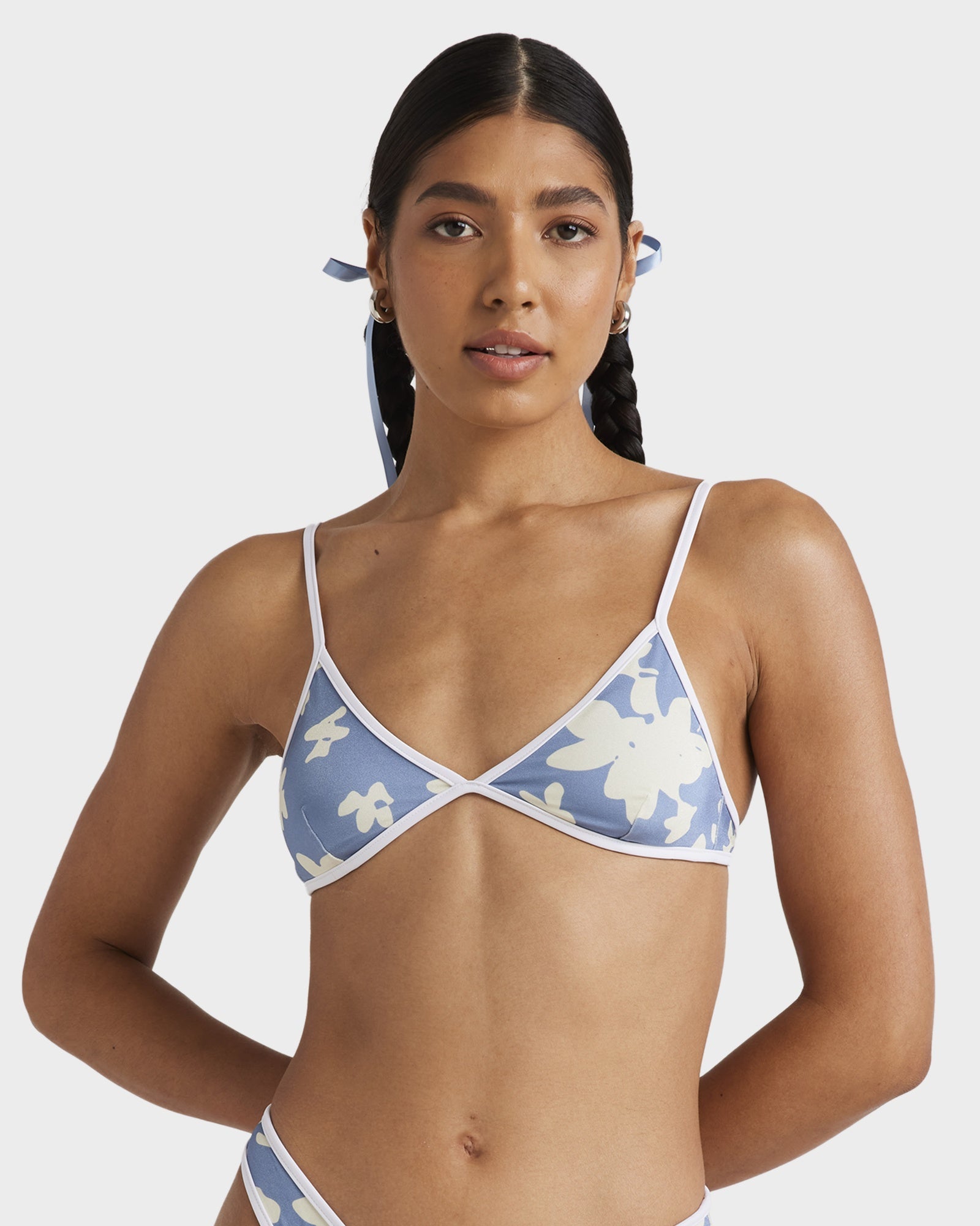 Womens Fleur Fixed Tri Bikini Top