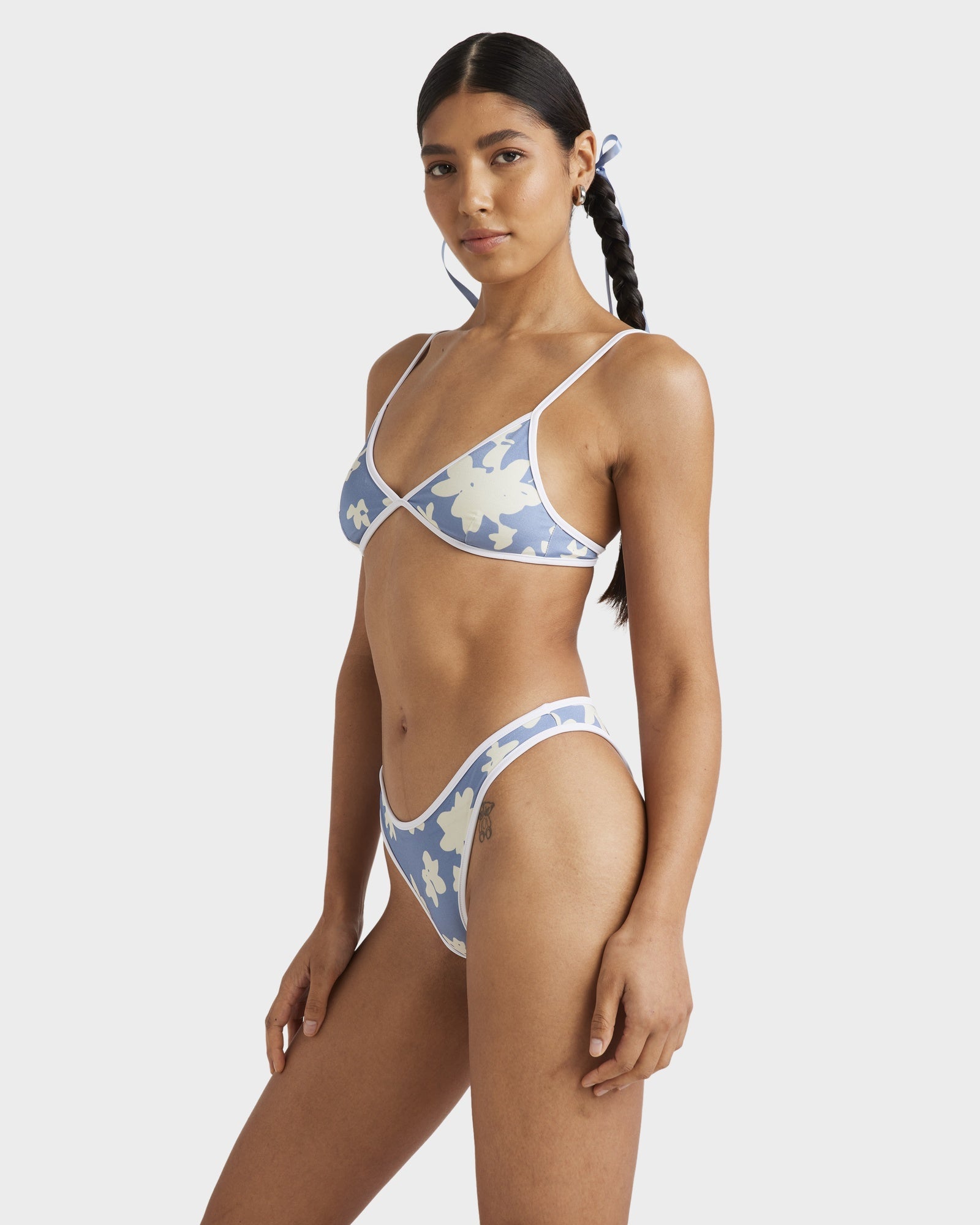 Womens Fleur Fixed Tri Bikini Top