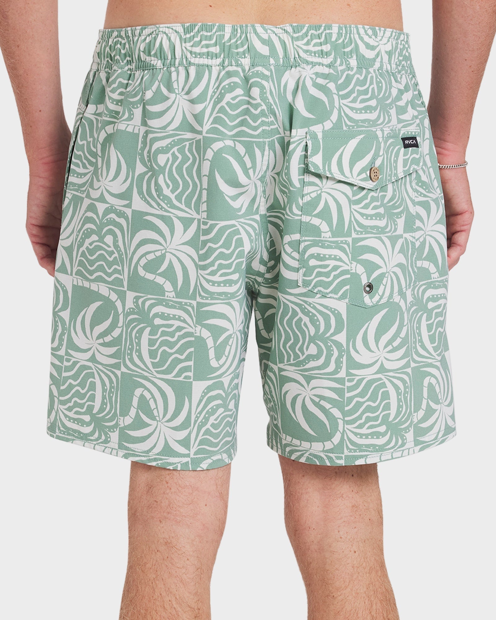 Mens Exotica Print Elastic 17" Boardshorts