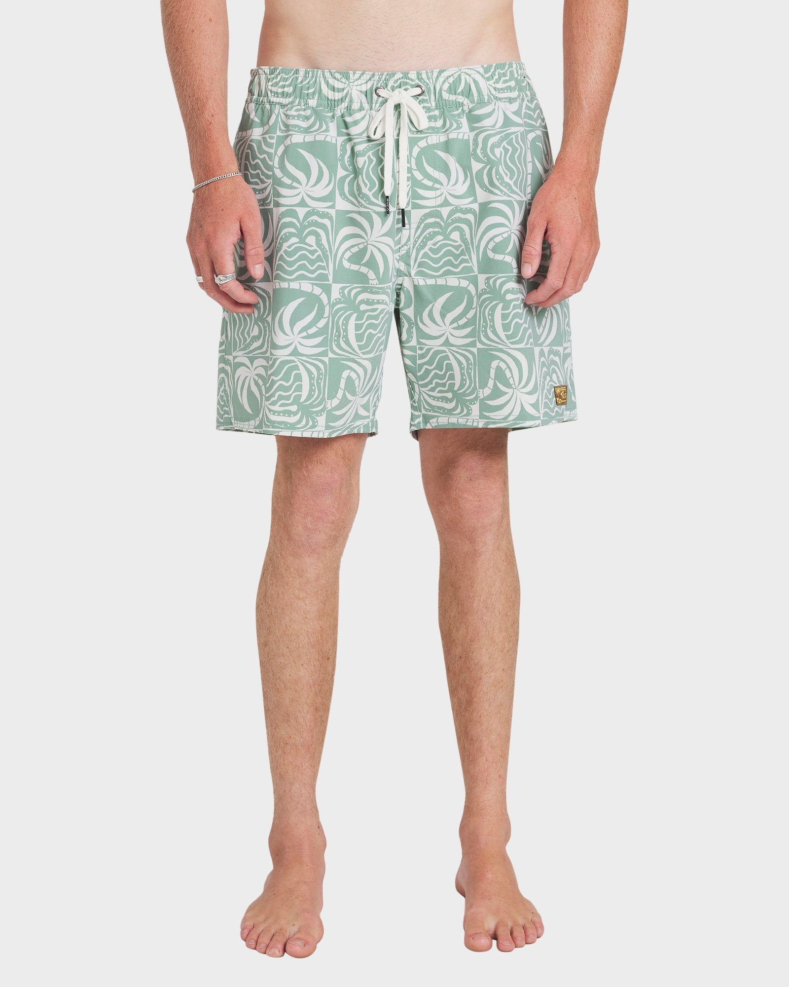 Mens Exotica Print Elastic 17" Boardshorts