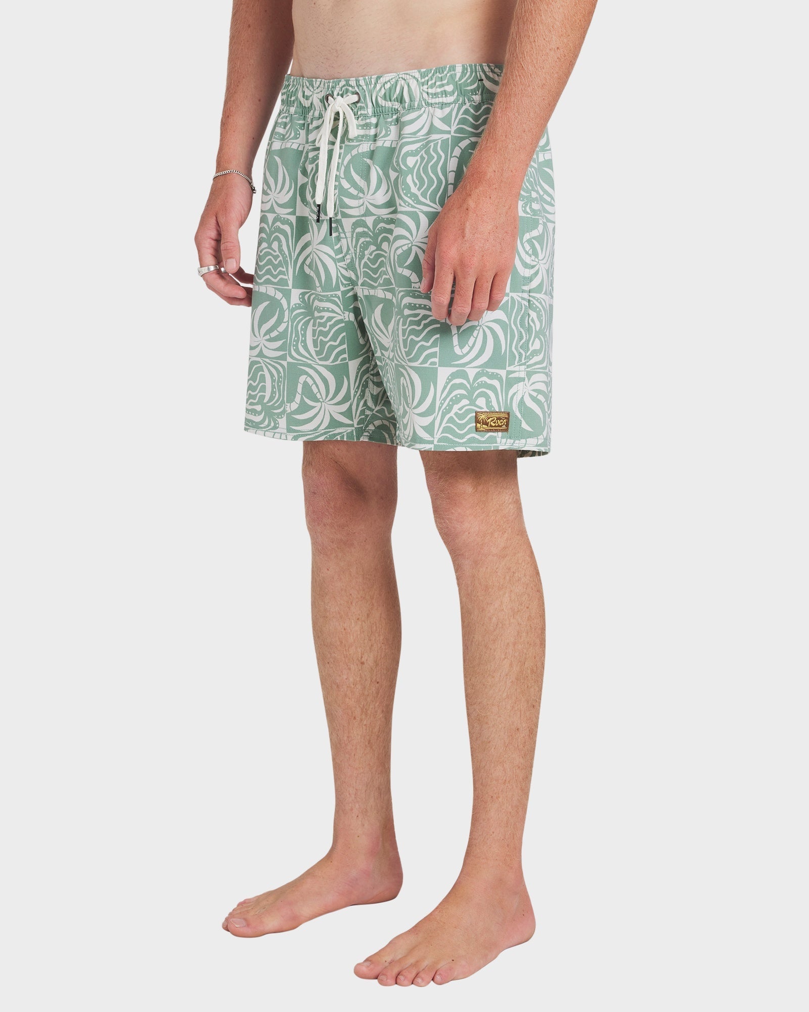 Mens Exotica Print Elastic 17" Boardshorts