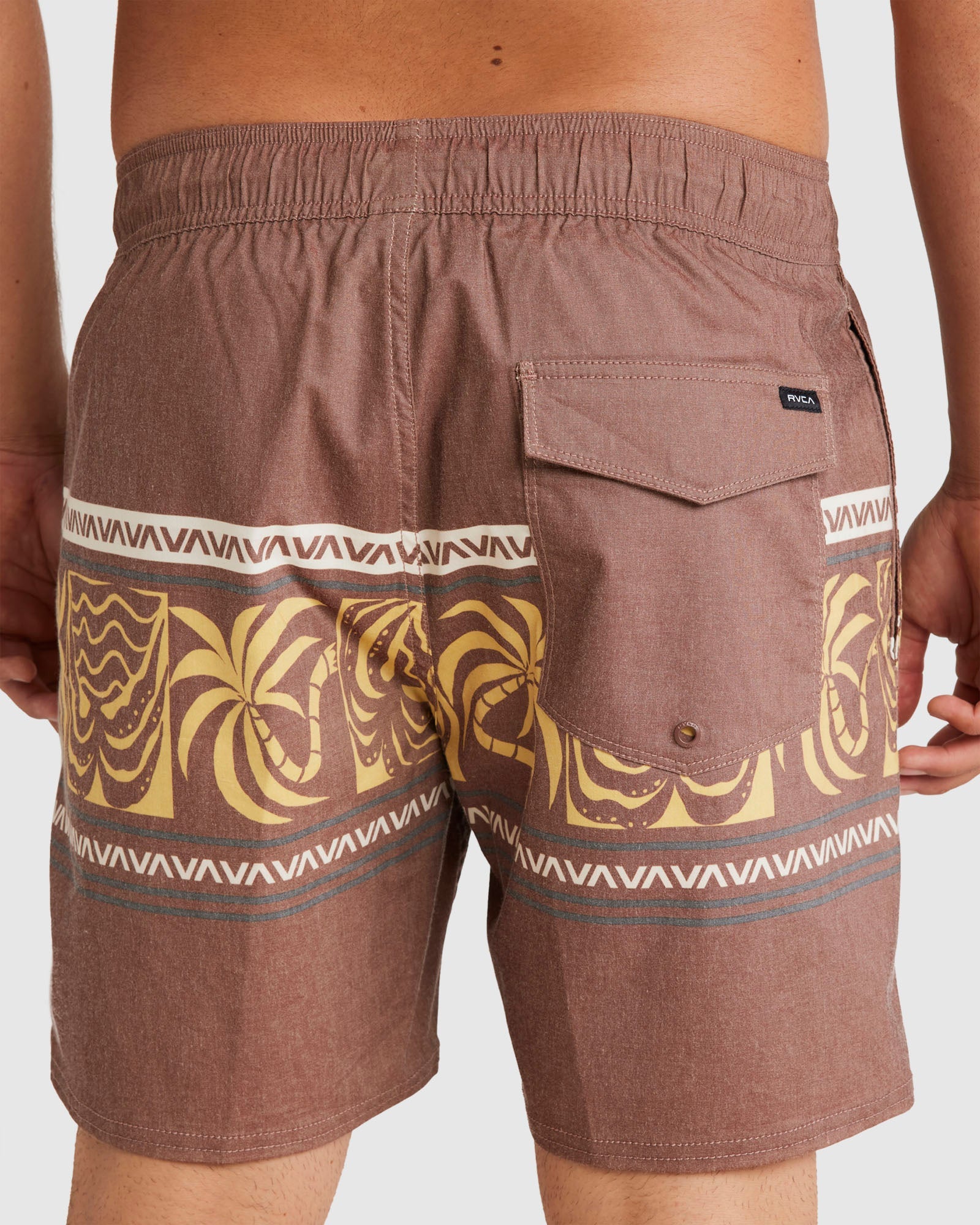 Mens Fronds Divide 17" Elastic Swim Shorts