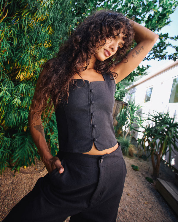 Womens Bonnie Button Tank Top