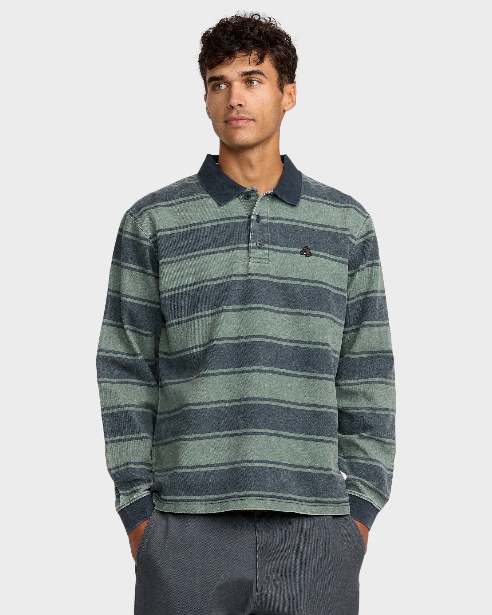 Mens Kevin Spanky Polo Long Sleeve Shirt – RVCA AU