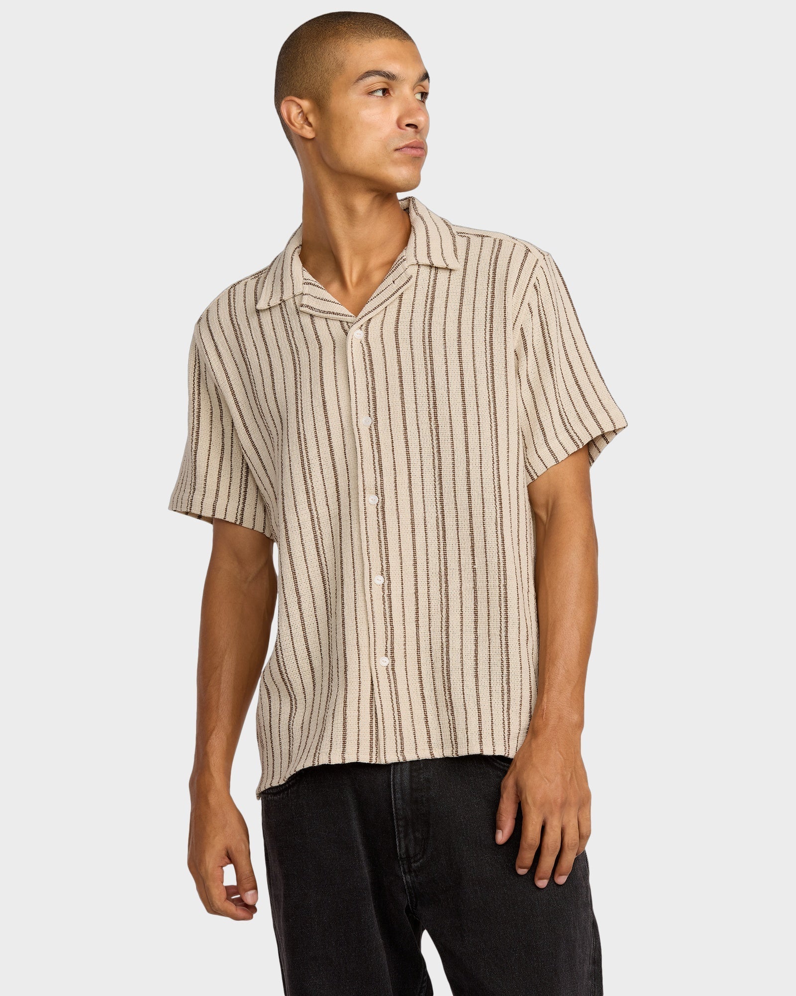 Mens Vacancy Stripe Short Sleeve Shirt