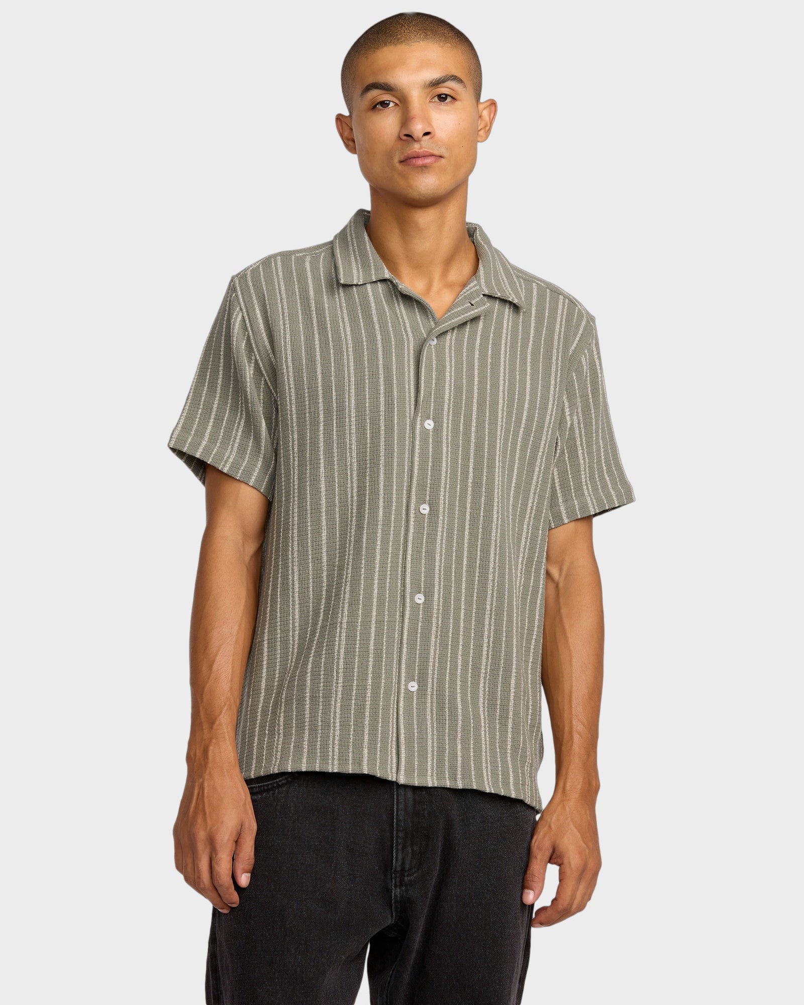 Mens Vacancy Stripe Short Sleeve Shirt
