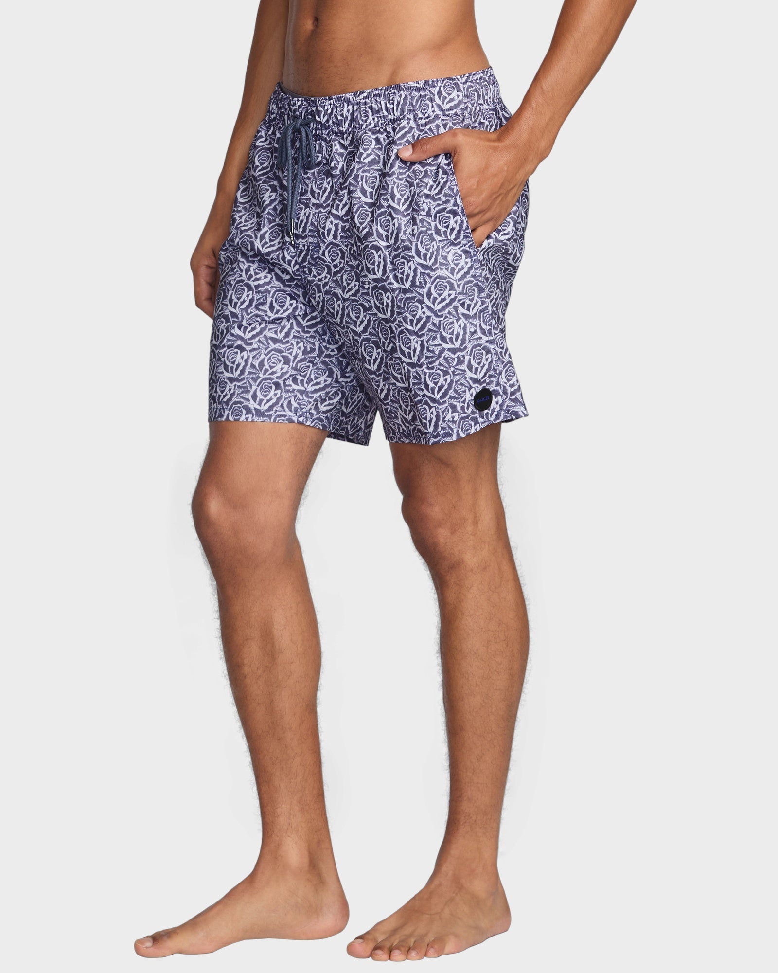 Mens Barba Roses 17" Elastic Waist Shorts