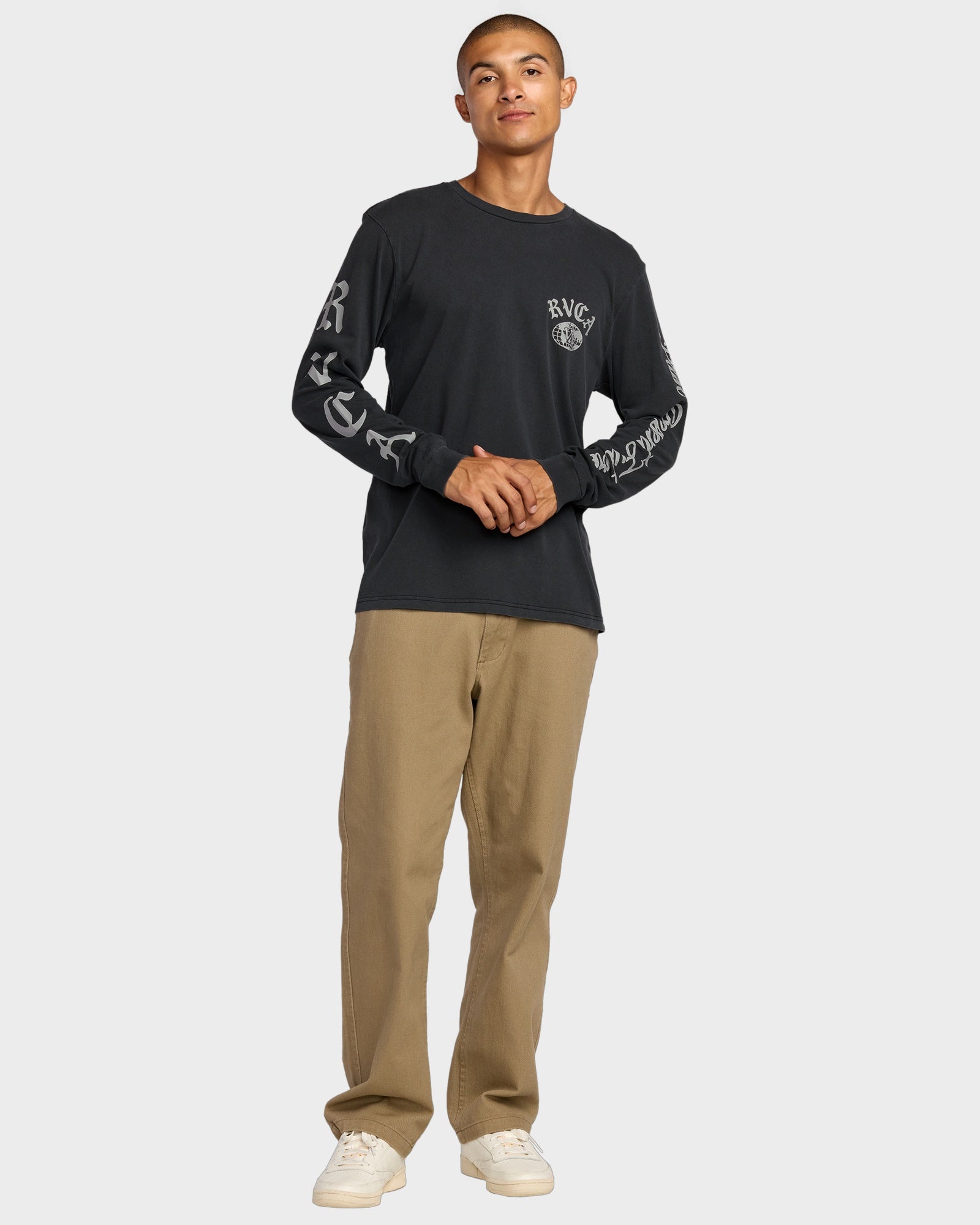 Mens VA Wide Long Sleeve T-Shirt – Black – RVCA Australia