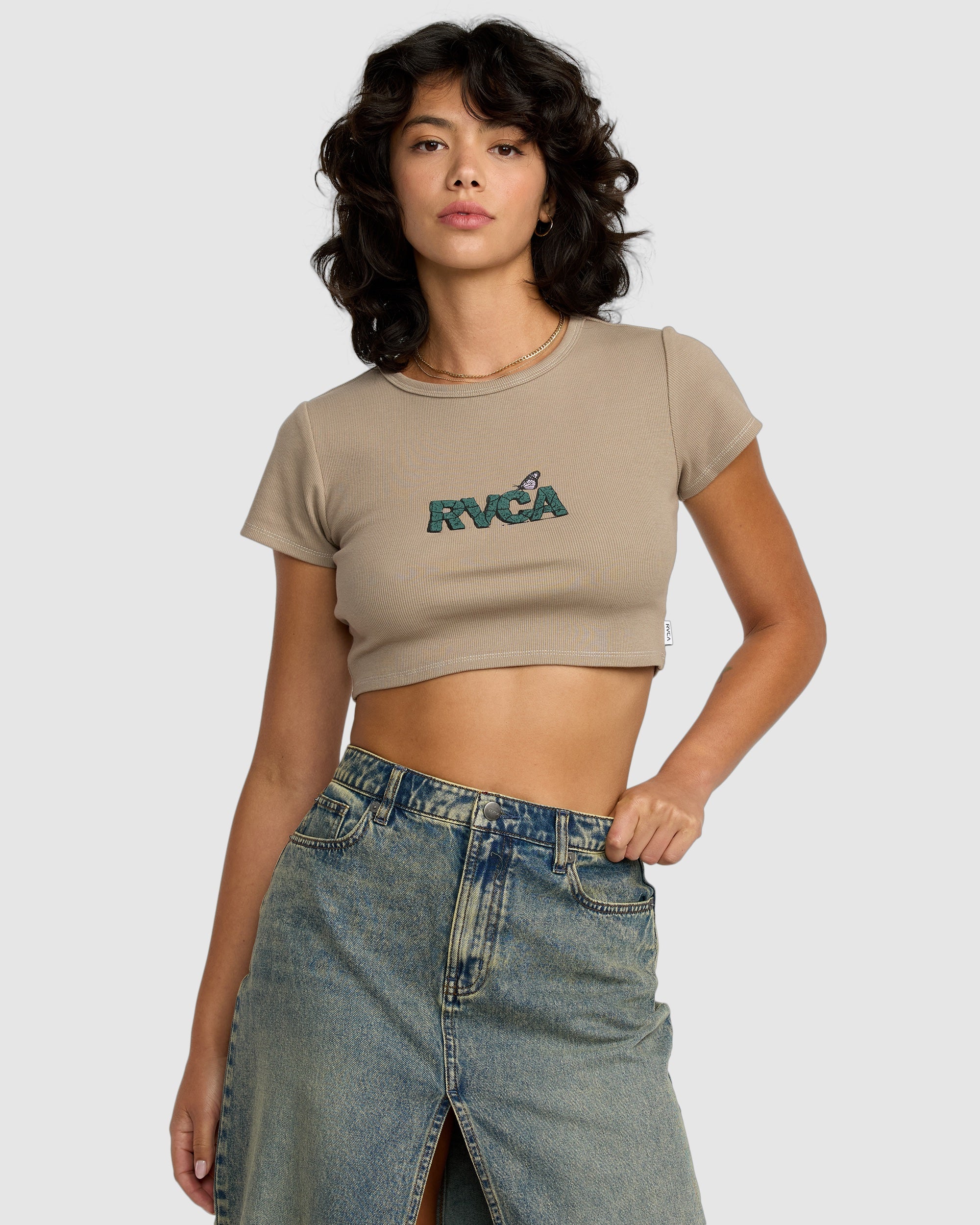 Womens Stoned Half T-Shirt