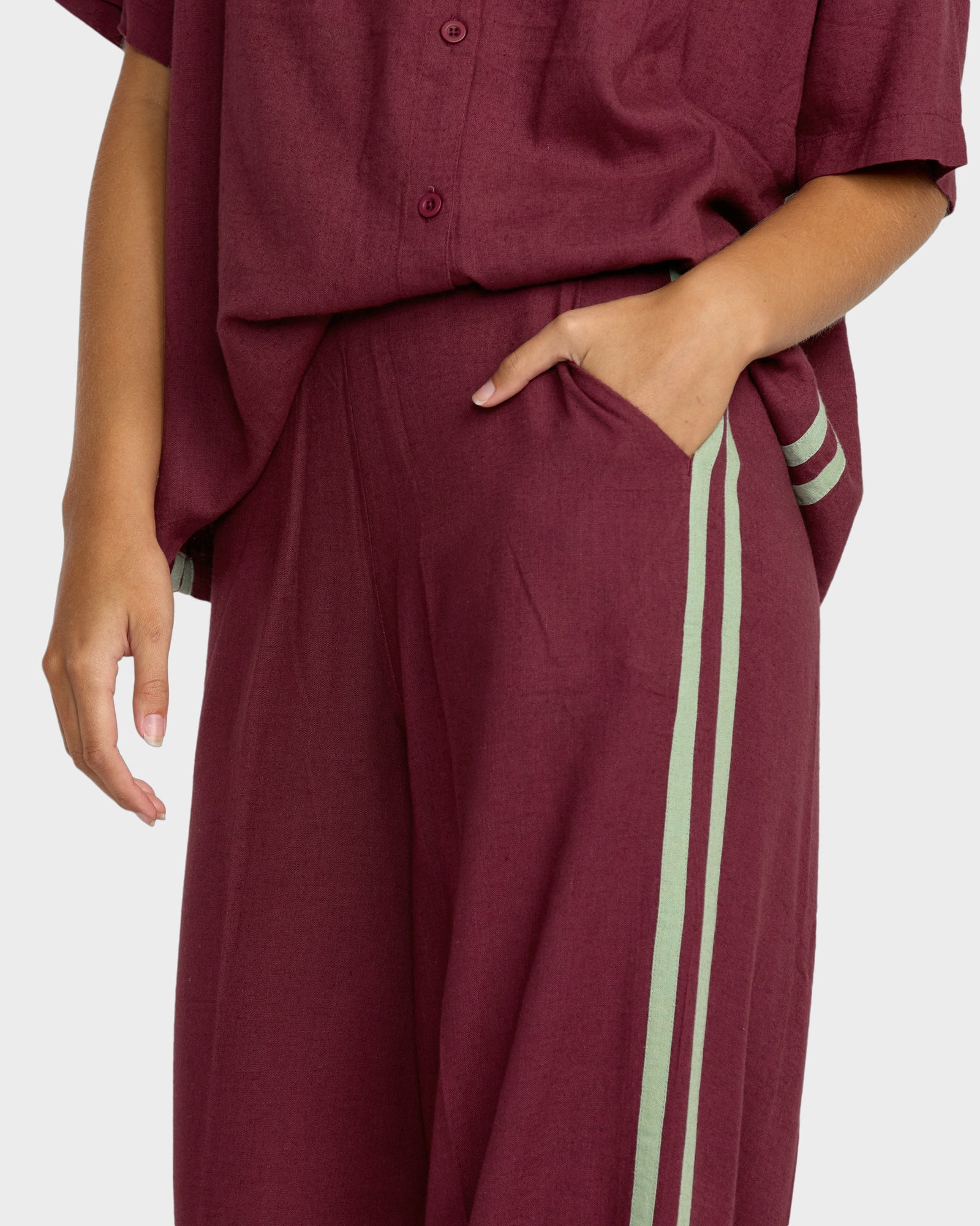 Womens Syd Stripe Elastic Waist Pants