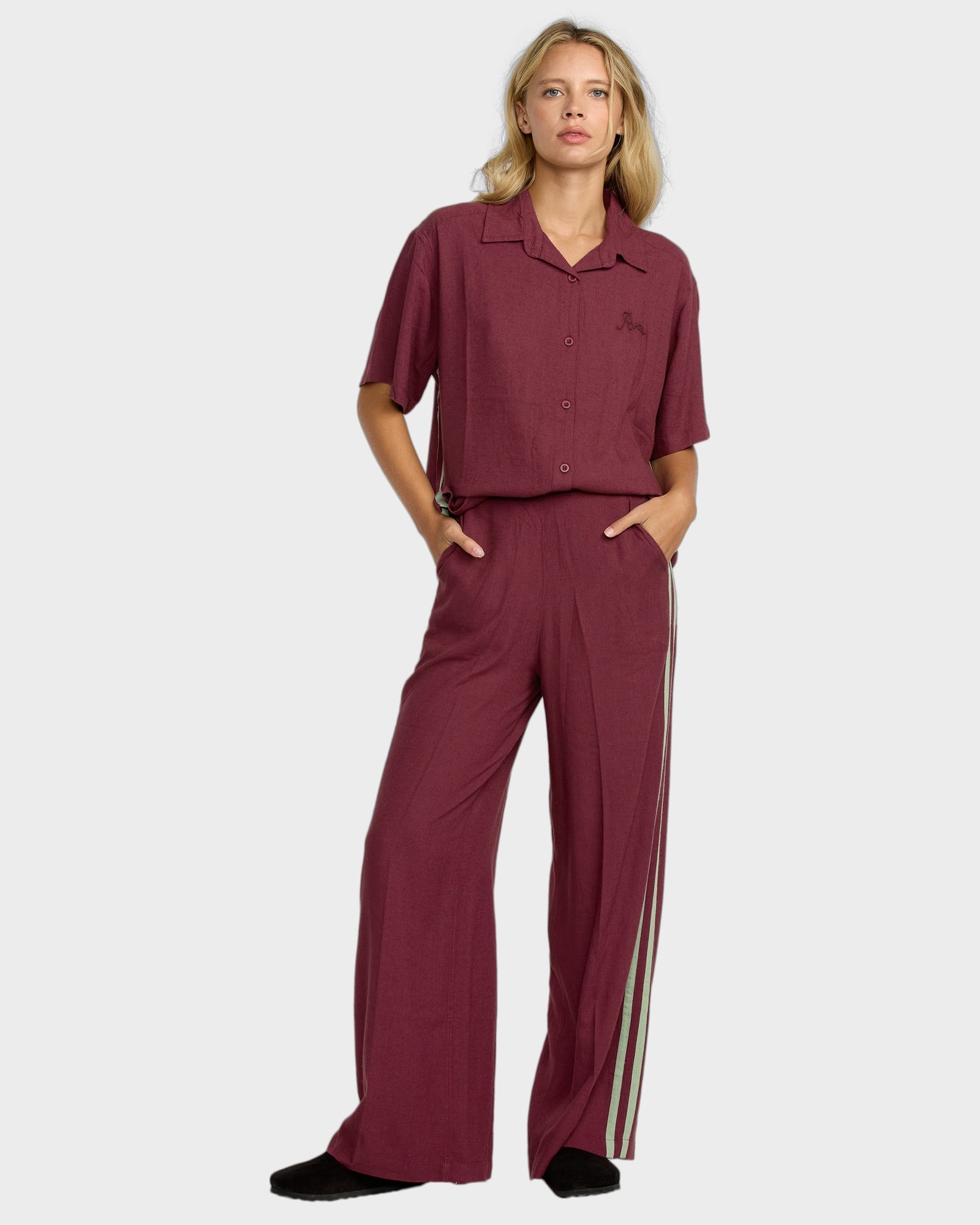 Womens Syd Stripe Elastic Waist Pants