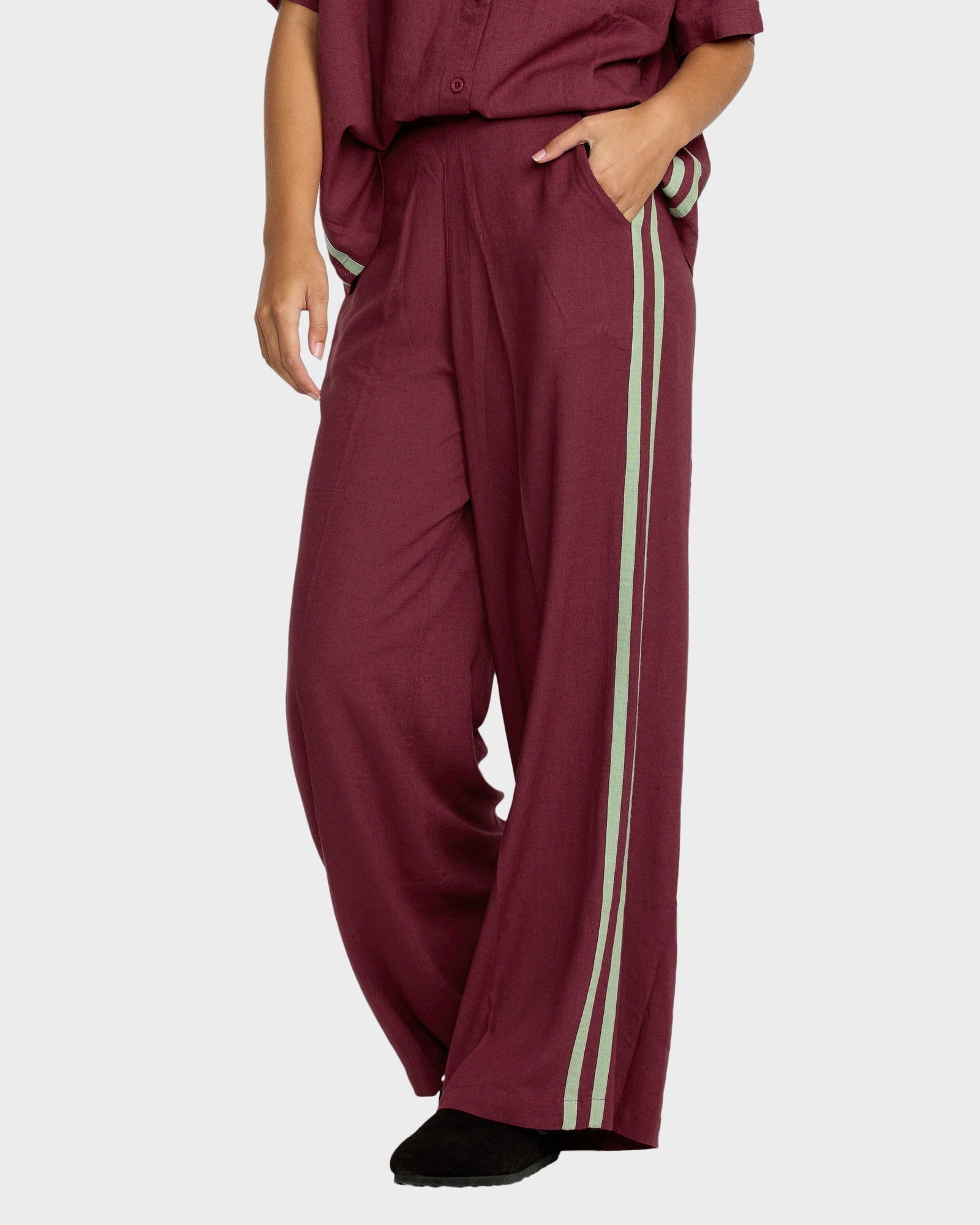 Womens Syd Stripe Elastic Waist Pants