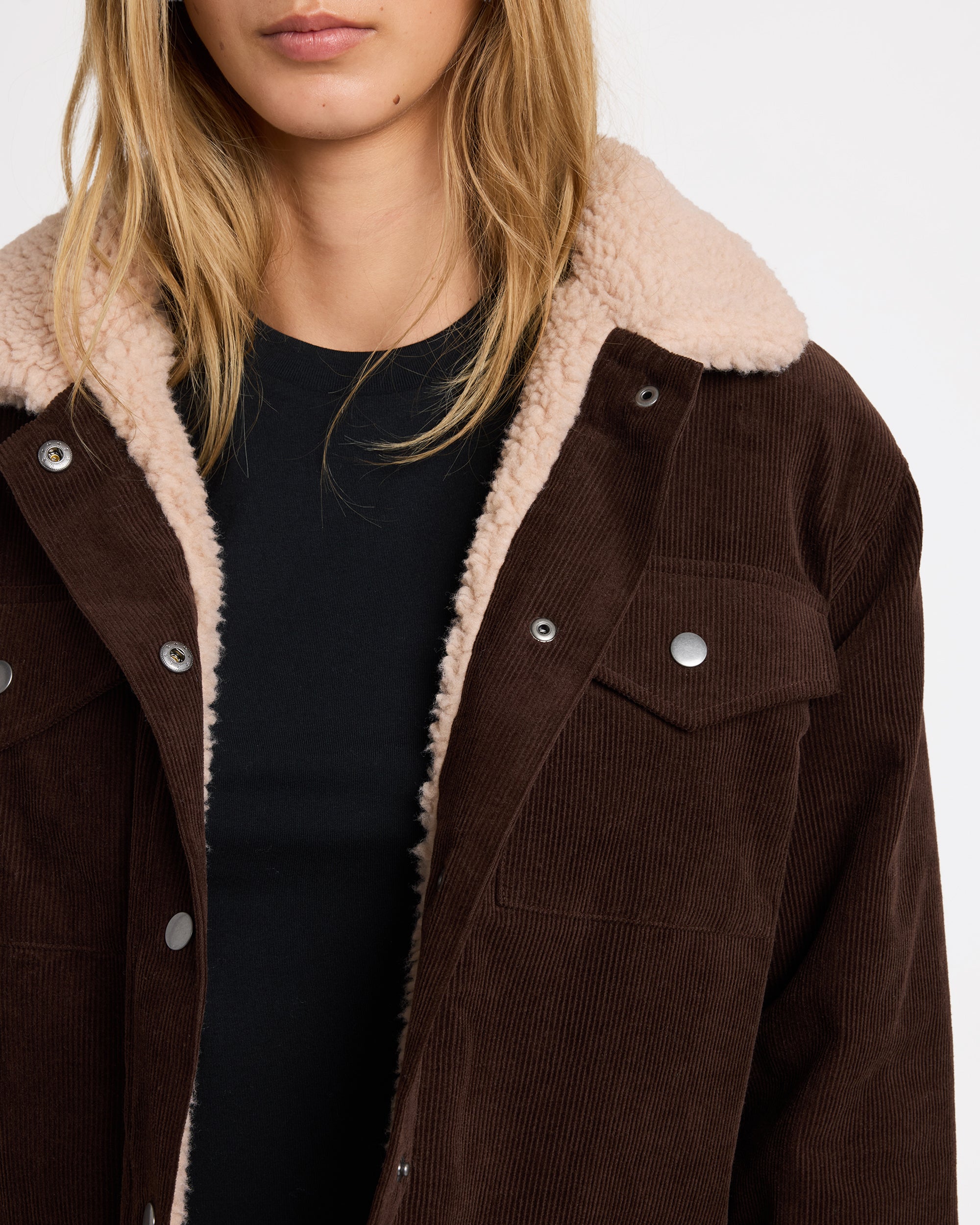 Womens Roy Cord Sherpa Jacket