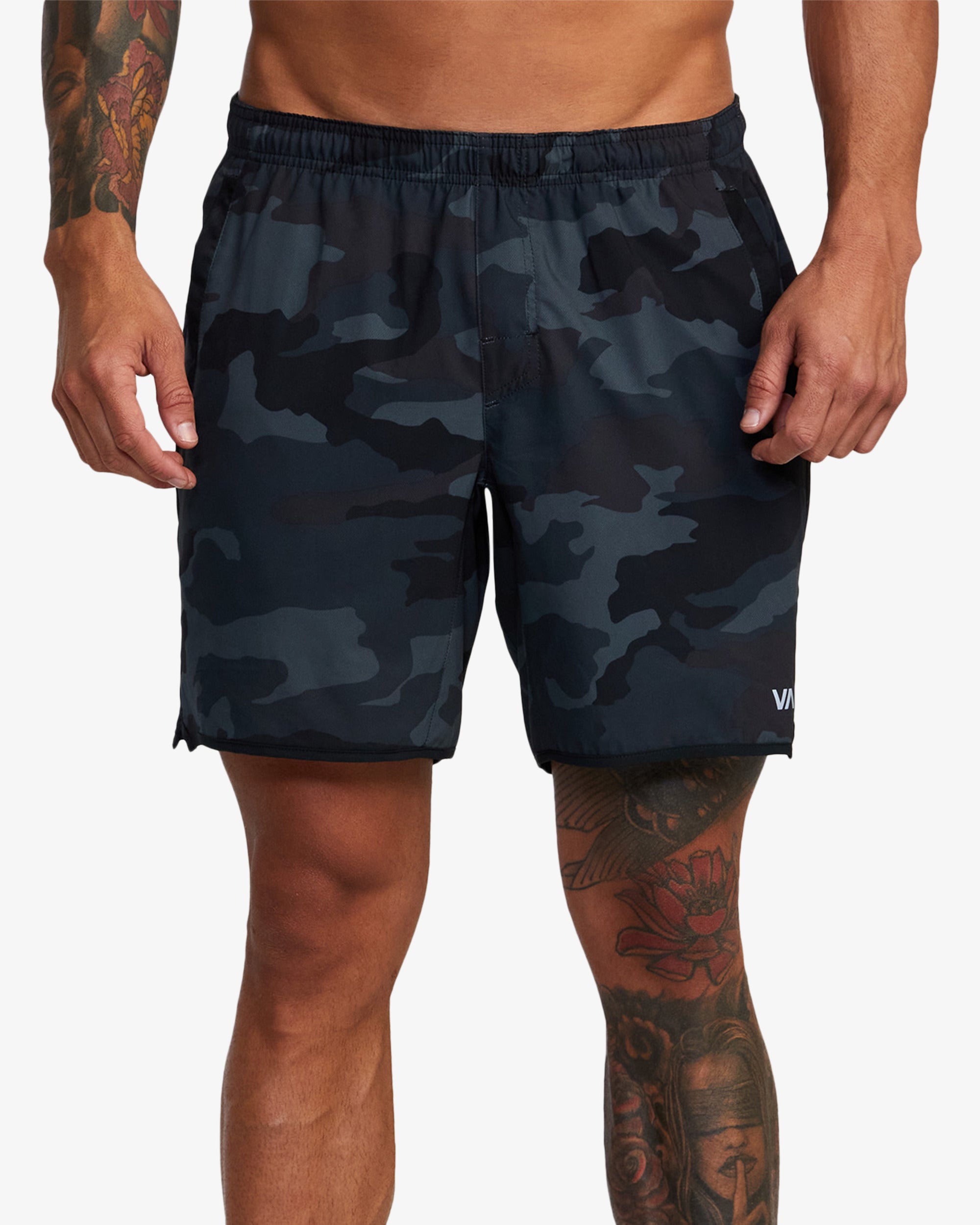 Mens Yogger Stretch 17" Elastic Workout Shorts