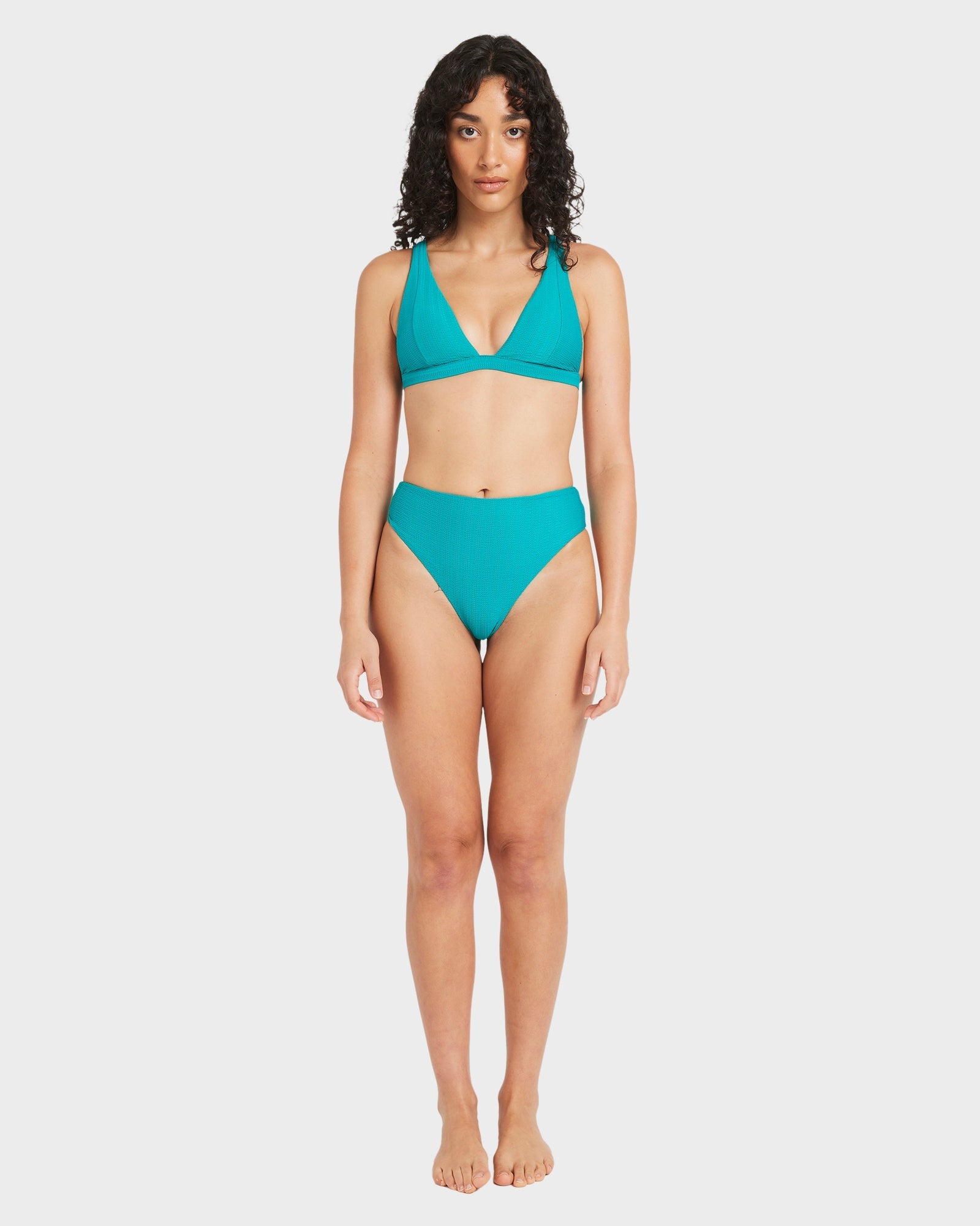 Womens Pucker Fixed Tall Bikini Top