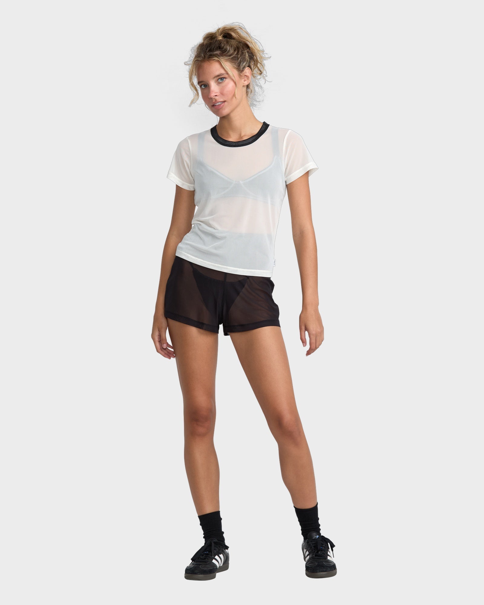 Womens Alexis Ren Mesh Baby T-Shirt