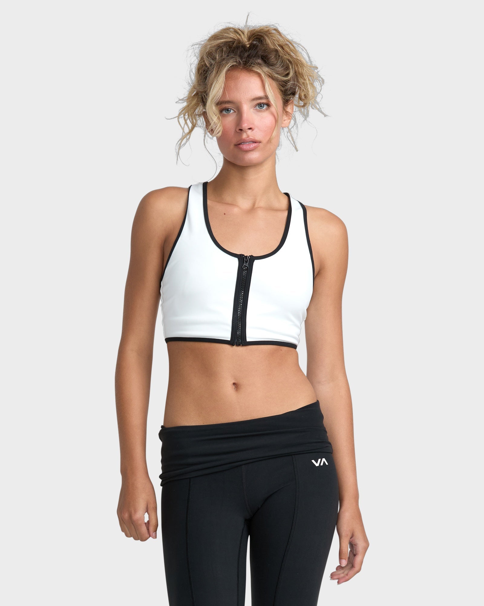 Womens Alexis Ren Zip Up Sports Bra