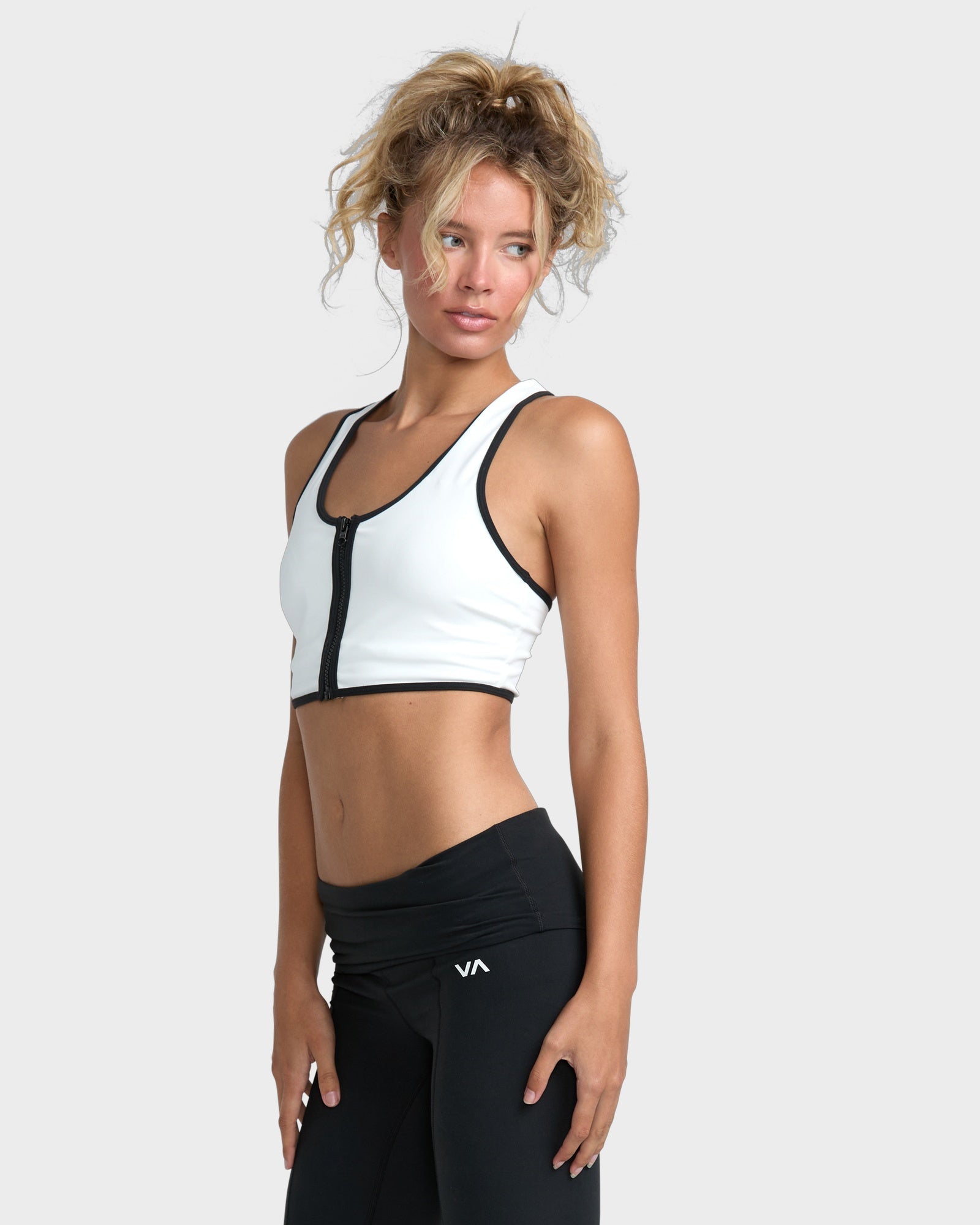 Womens Alexis Ren Zip Up Sports Bra