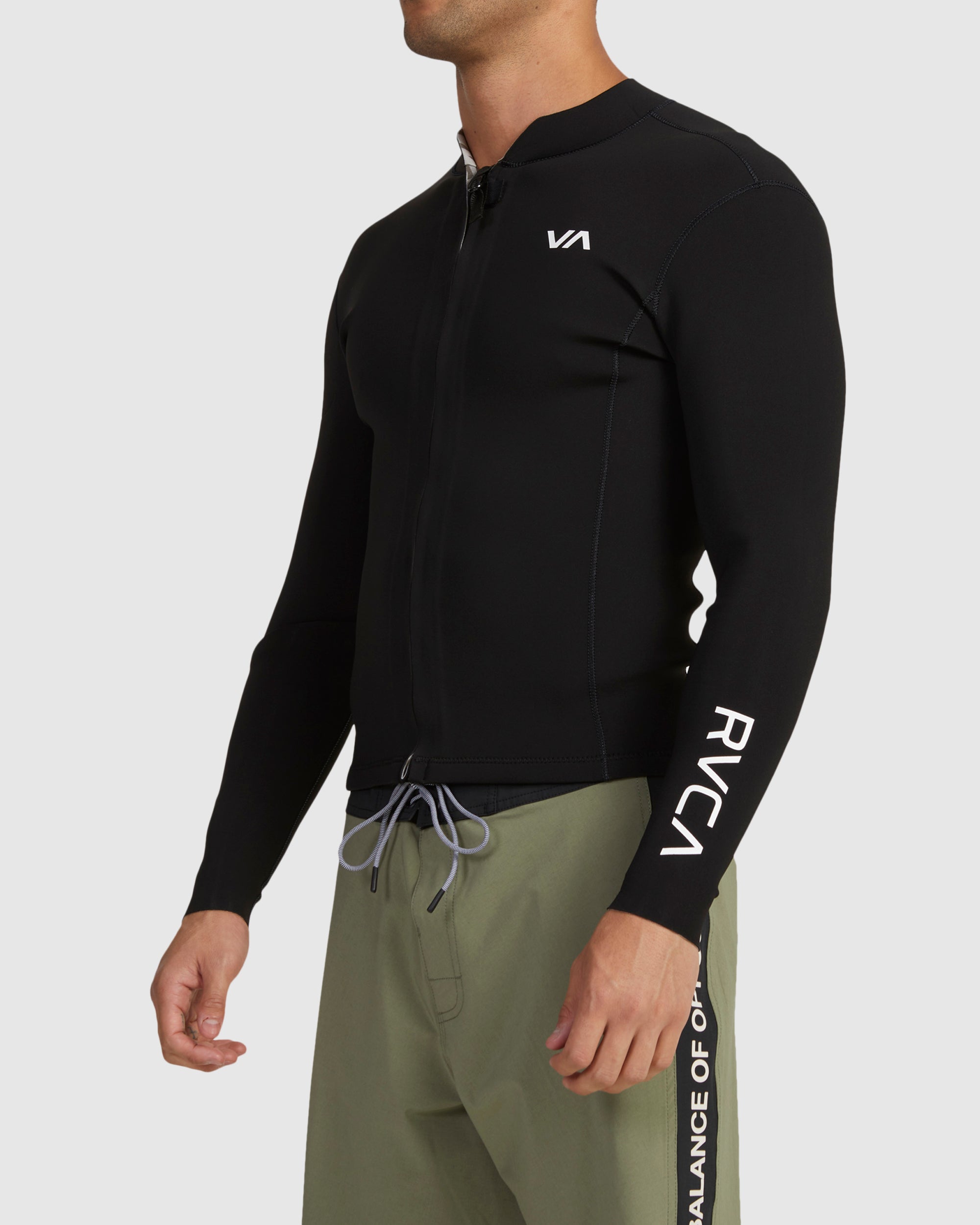 Mens Balance Front Zip Wetsuit Jacket – Black – RVCA Australia