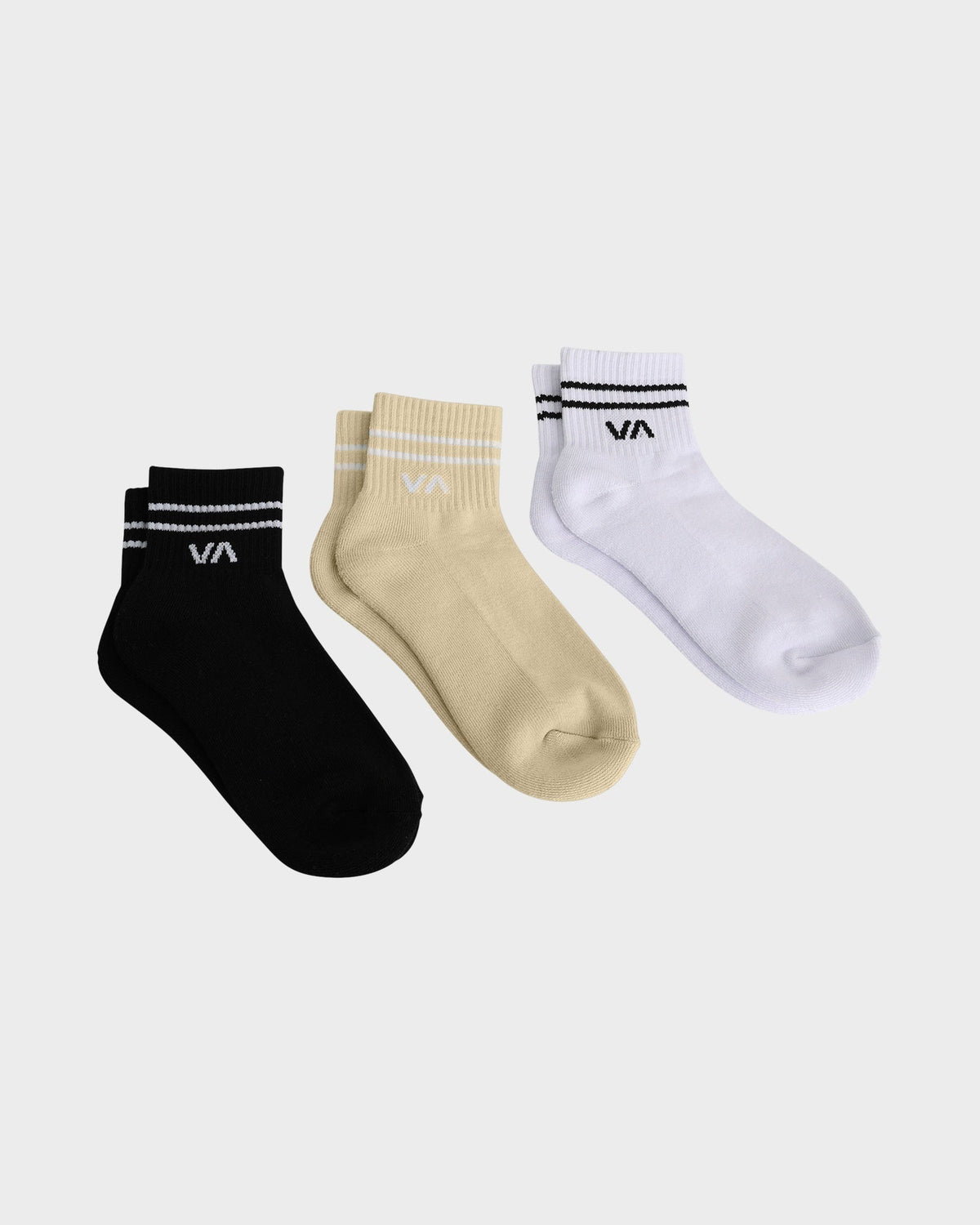 Womens VA Mini 3 Pack Crew Socks – Sand – RVCA Australia