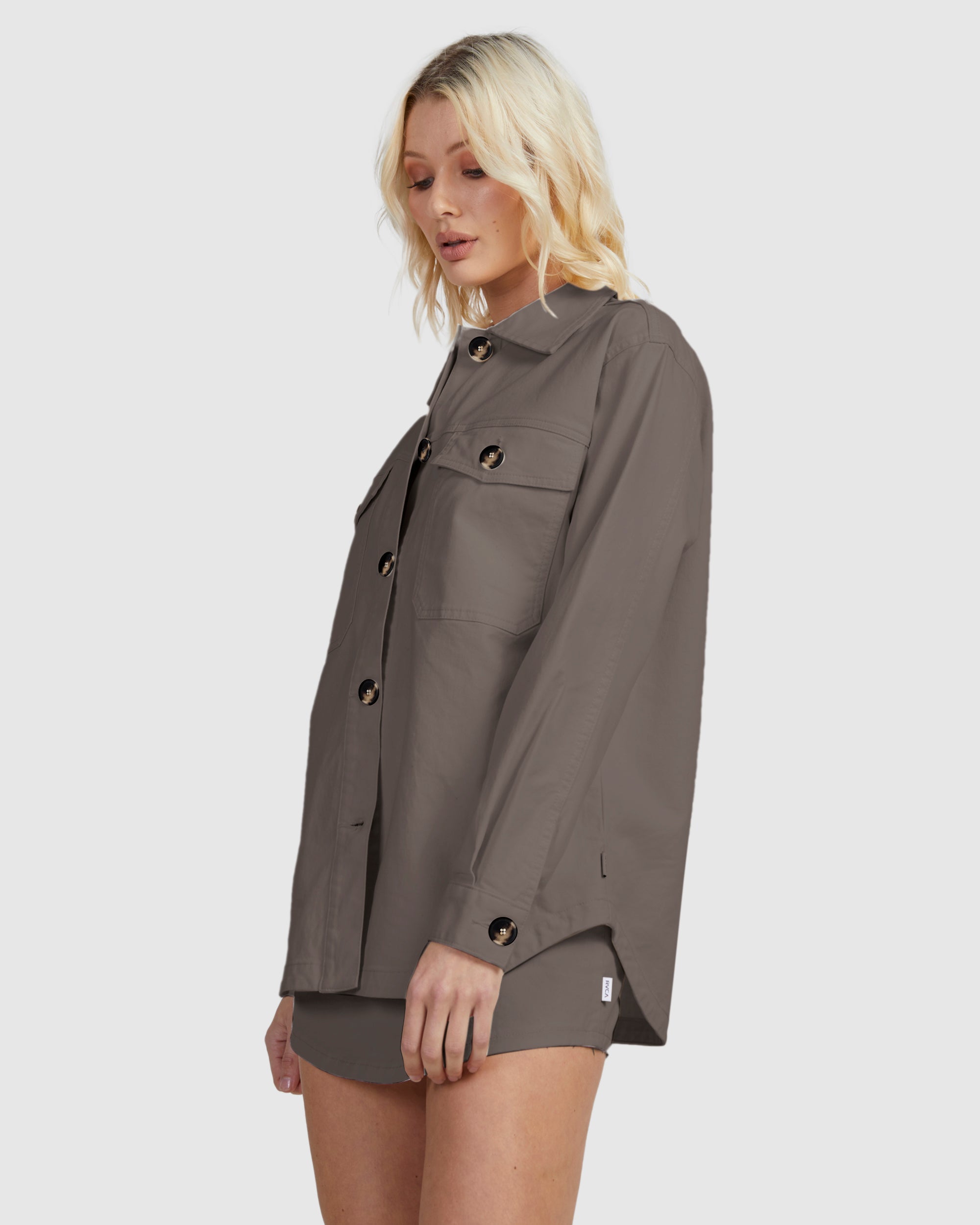 Womens Twill Shacket