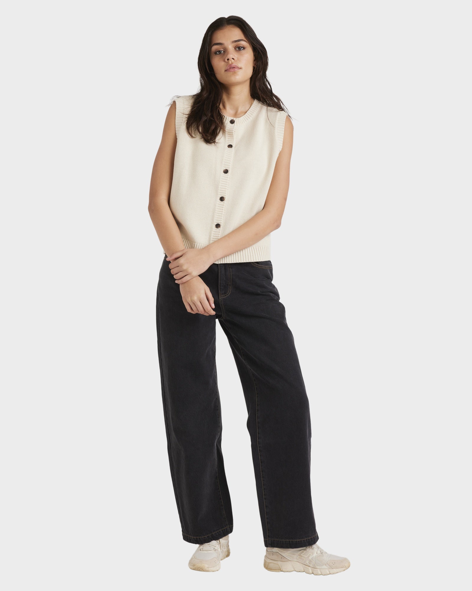 Womens Button Down Knitted Vest