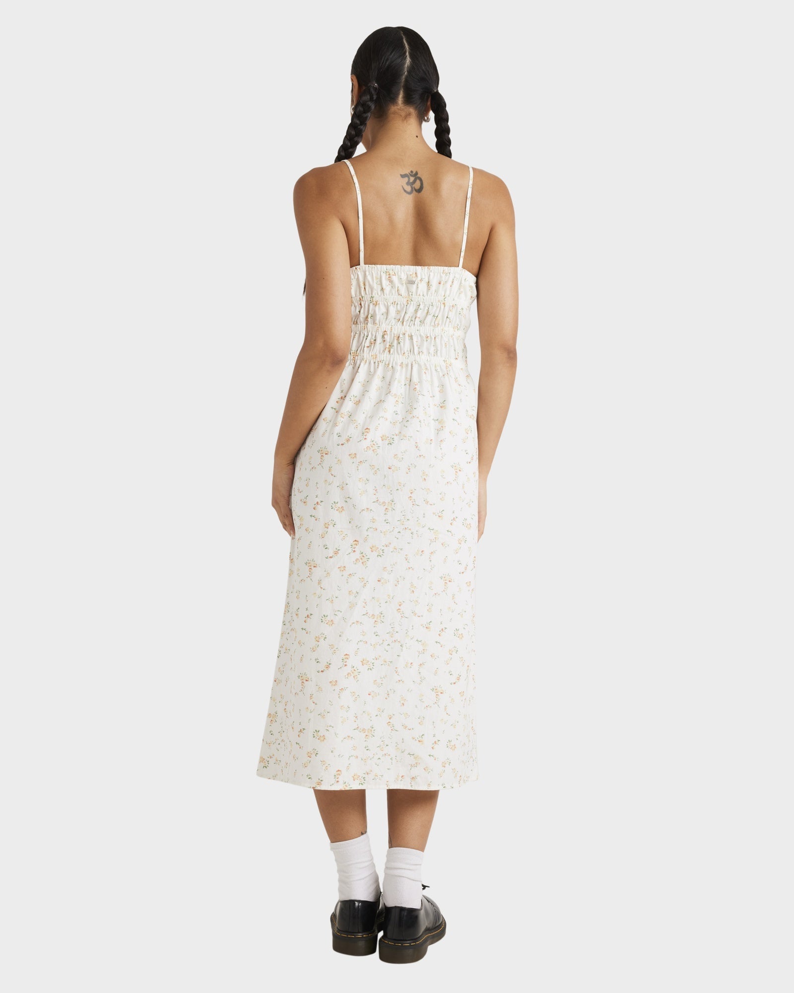 Womens Blurred Ditsy Gathered Midi