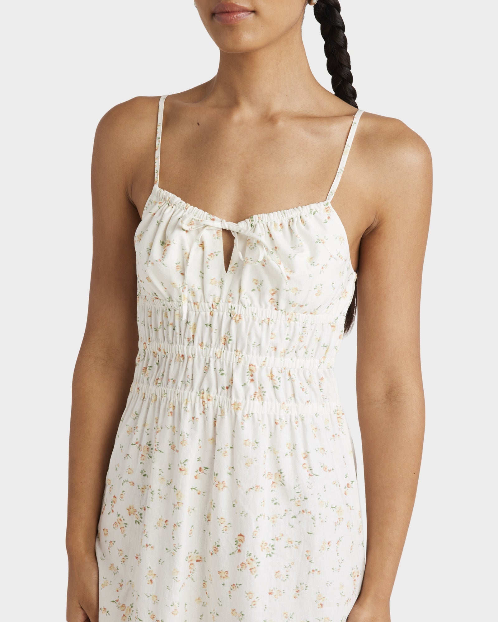 Womens Blurred Ditsy Gathered Midi