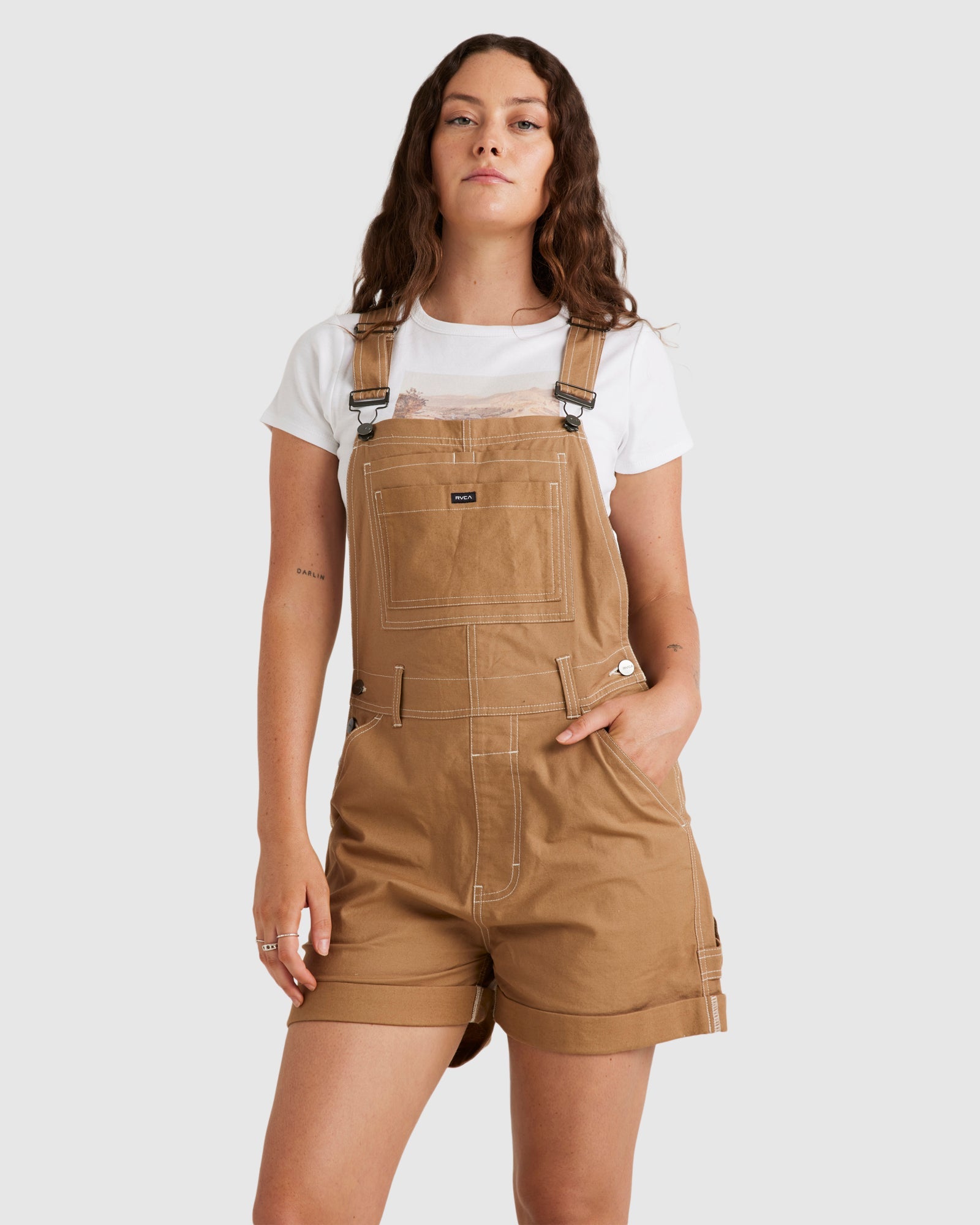 Spring Shift Sloucher Overalls - Ermine | RVCA AU